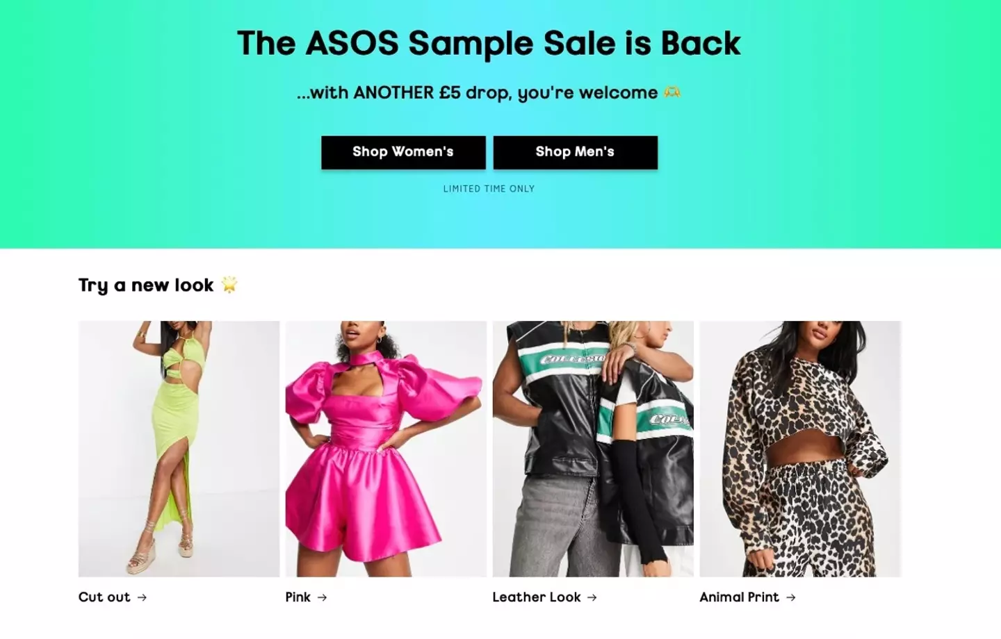 Items include dresses, shoes, jumpsuits and a whole load of accessories.