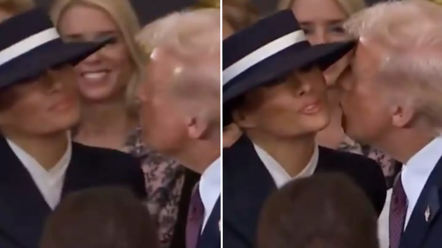 Donald Trump's attempt to kiss wife Melania during inauguration has people very confused