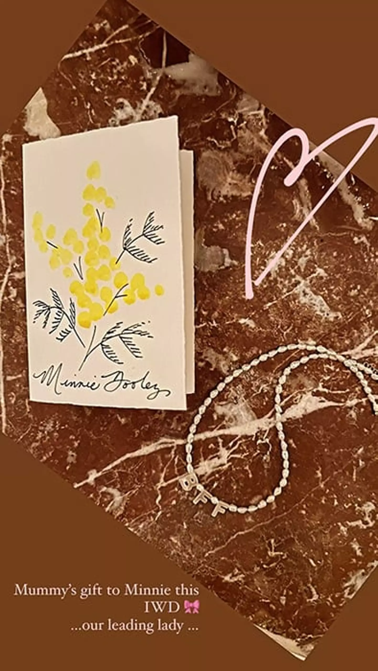 Minnie has taken her mum's surname.