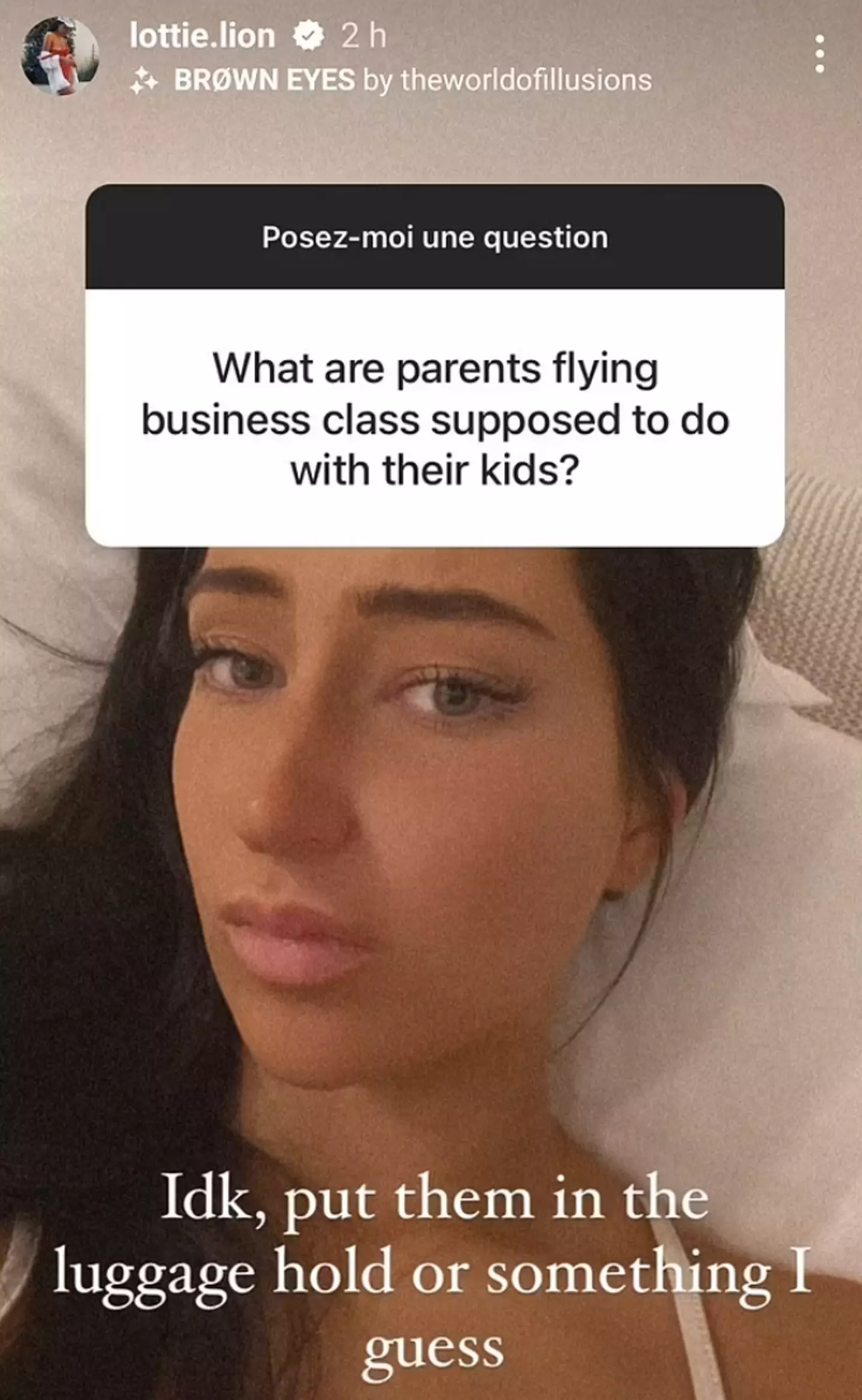 Lottie Lion stood by her argument when fans questioned her.