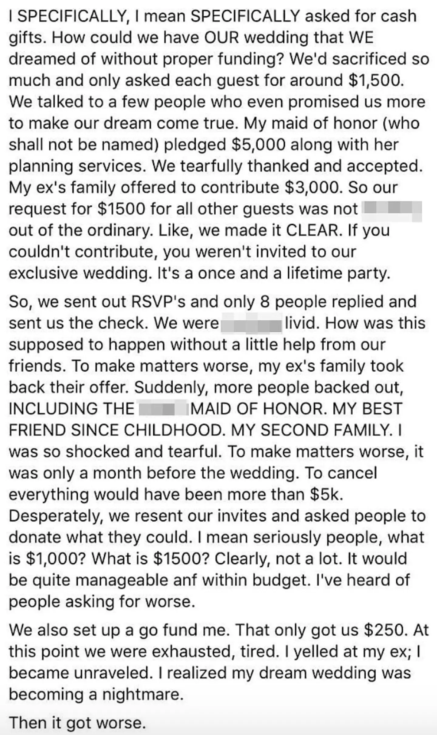 She took to Facebook to share a very long rant on the matter.