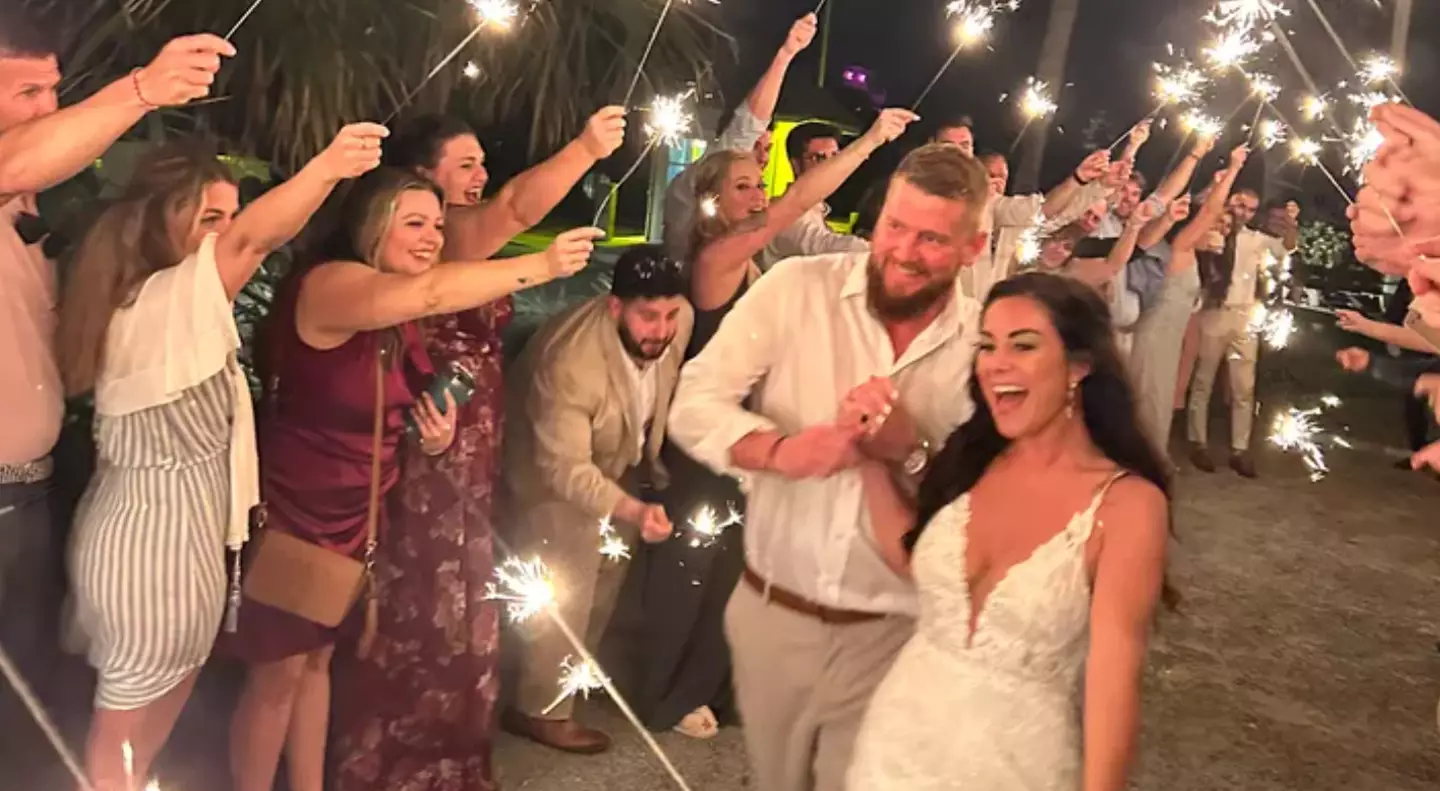 Over $500,000 has been raised for a groom whose wife was killed just minutes after the pair celebrated their wedding reception.