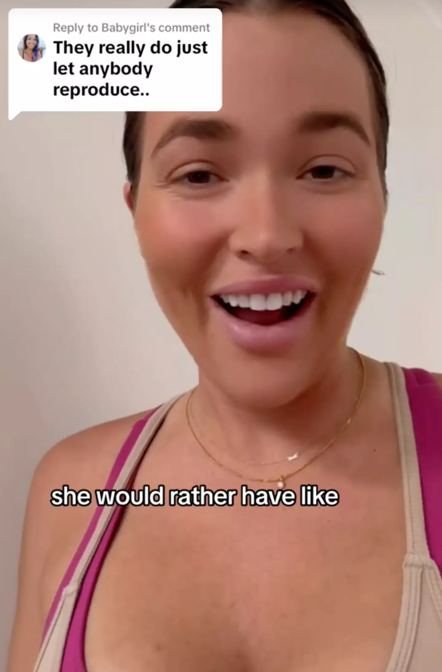 The mum explained her decision to serve meat over cake in a separate video.