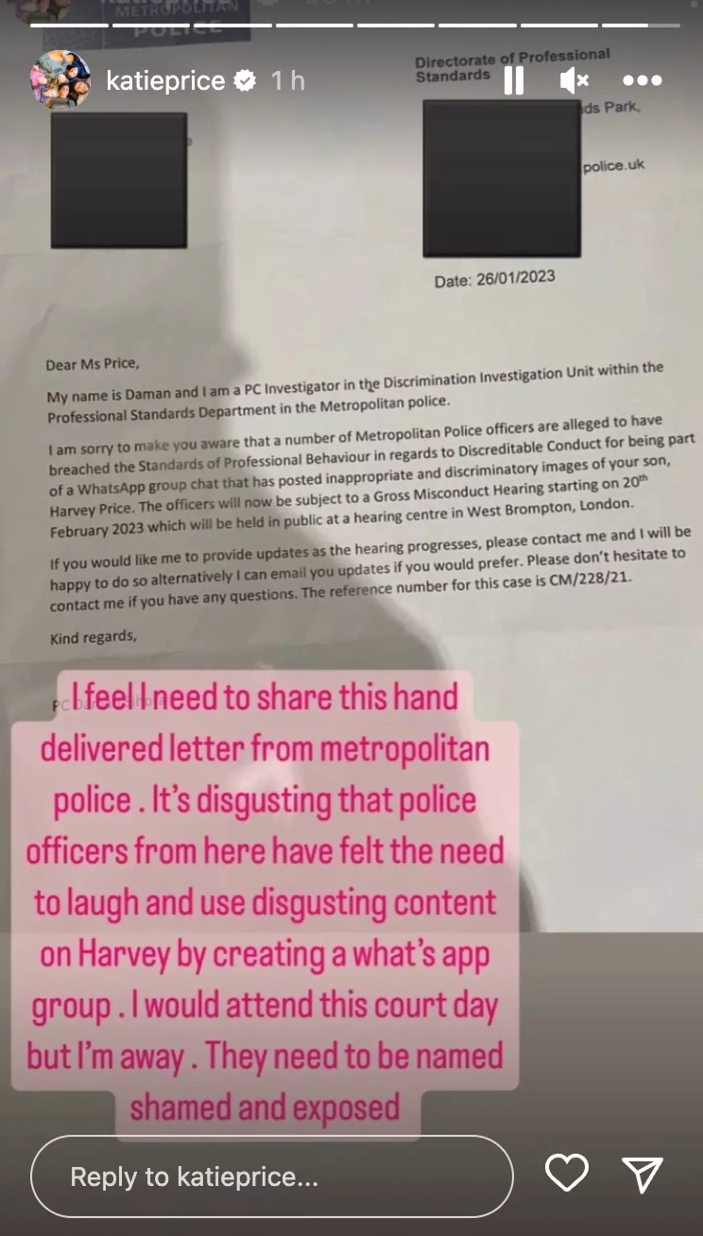 She says the officers need to be 'named, shamed and exposed'.