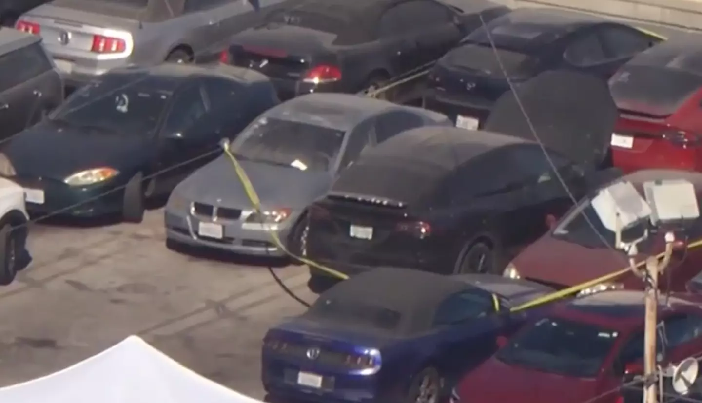 The car taped off by a police cordon (City News)