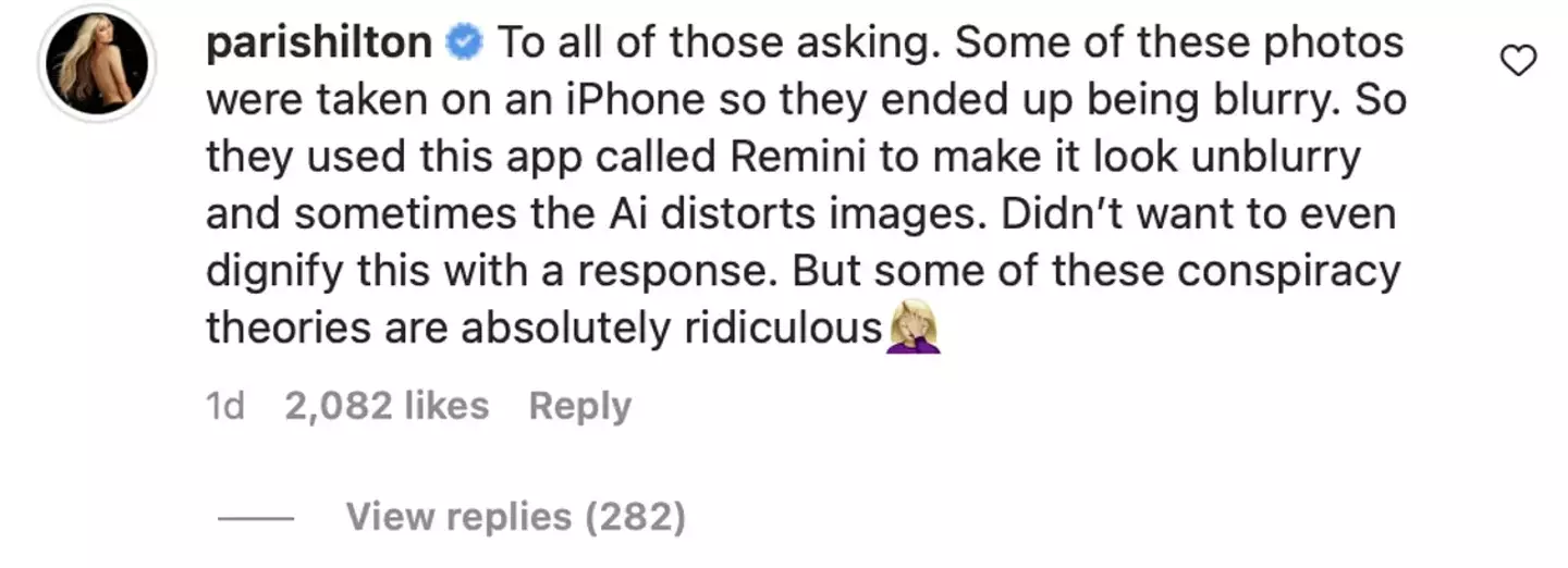 Paris Hilton has brutally shut down a 'ridiculous' Britney Spears conspiracy theory on Instagram.