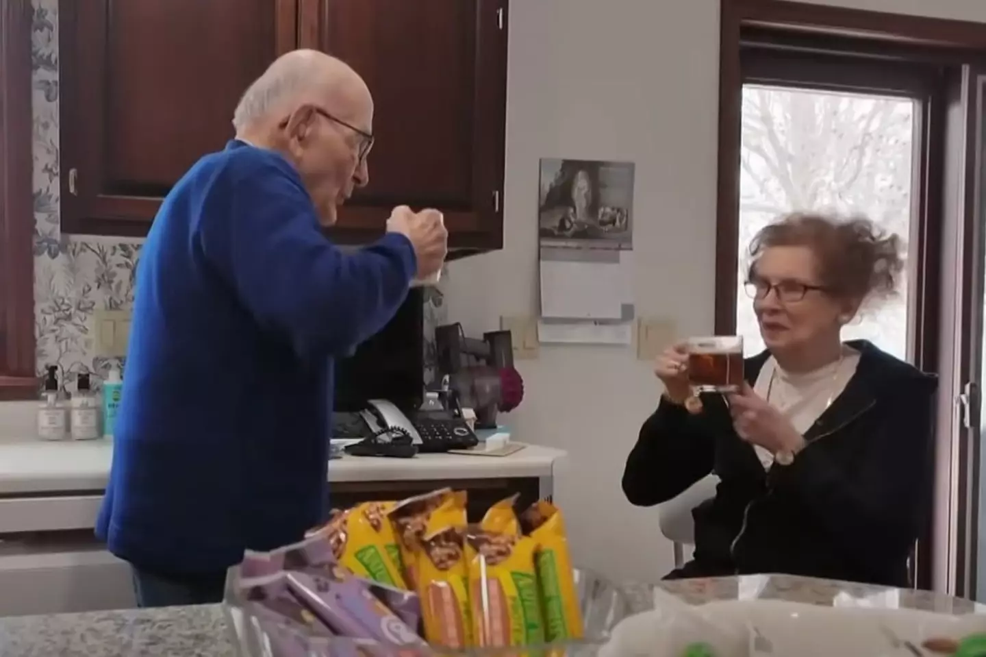 The 94-year-old shared his relationship advice with others. (CBS News)