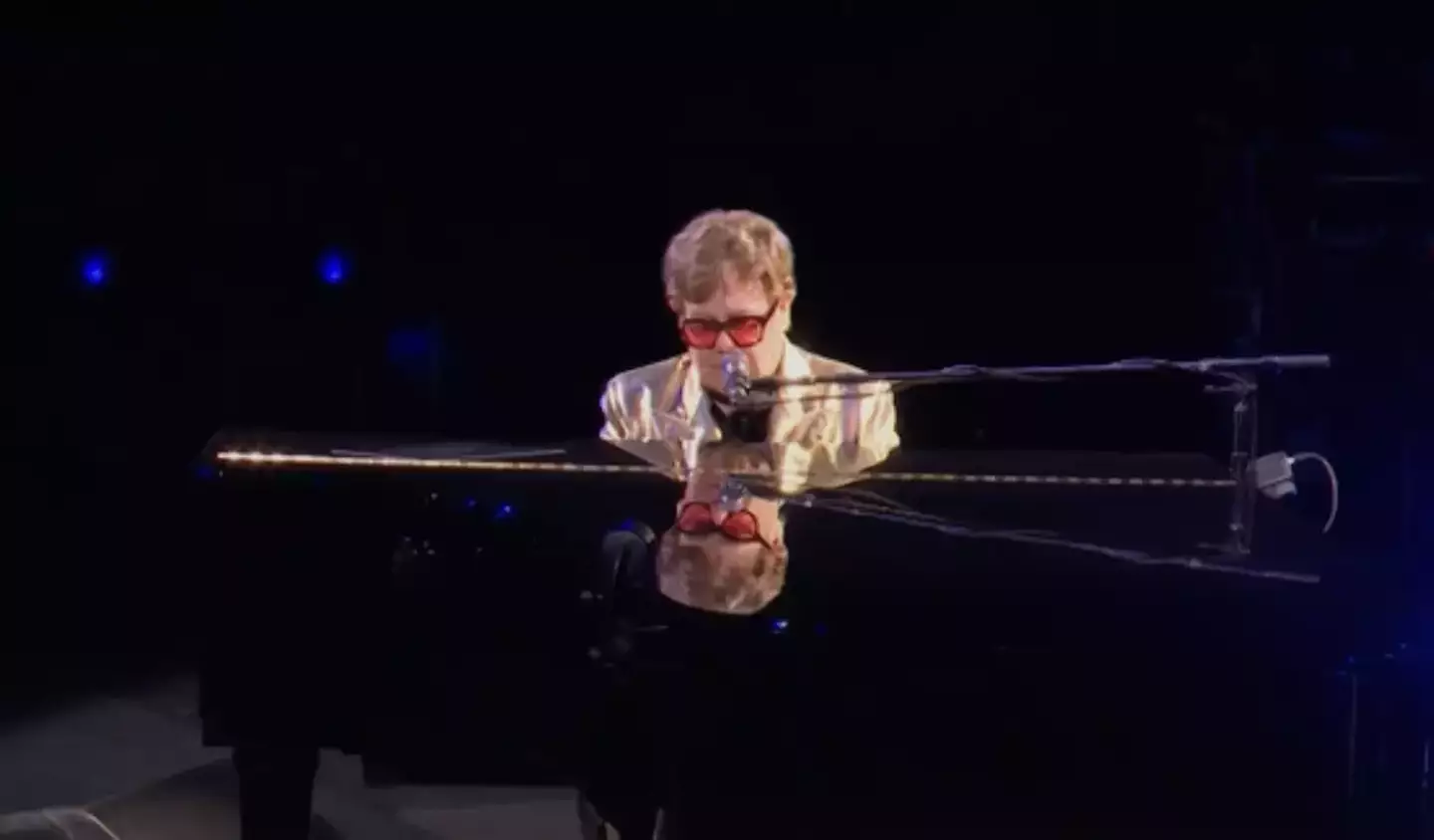 Elton John performed to thousands of people at Glastonbury.
