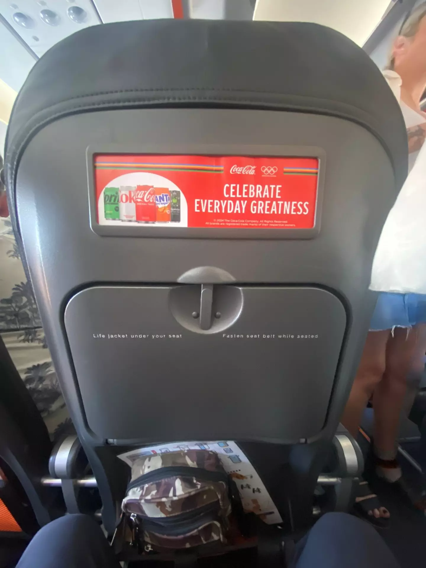 Her miserable view for the entire flight. (Tyla)