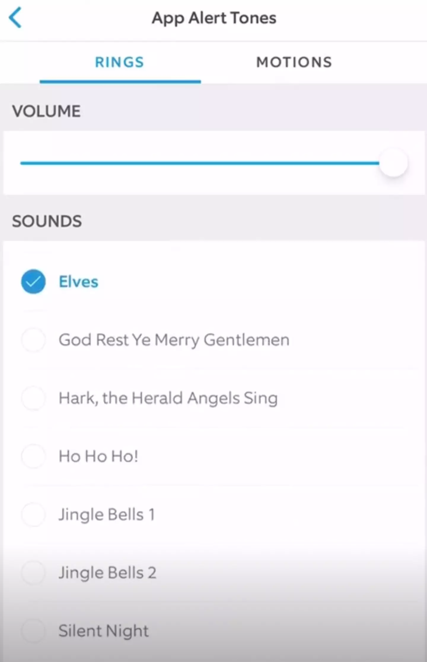 There's an array of Christmassy sounds to choose from.