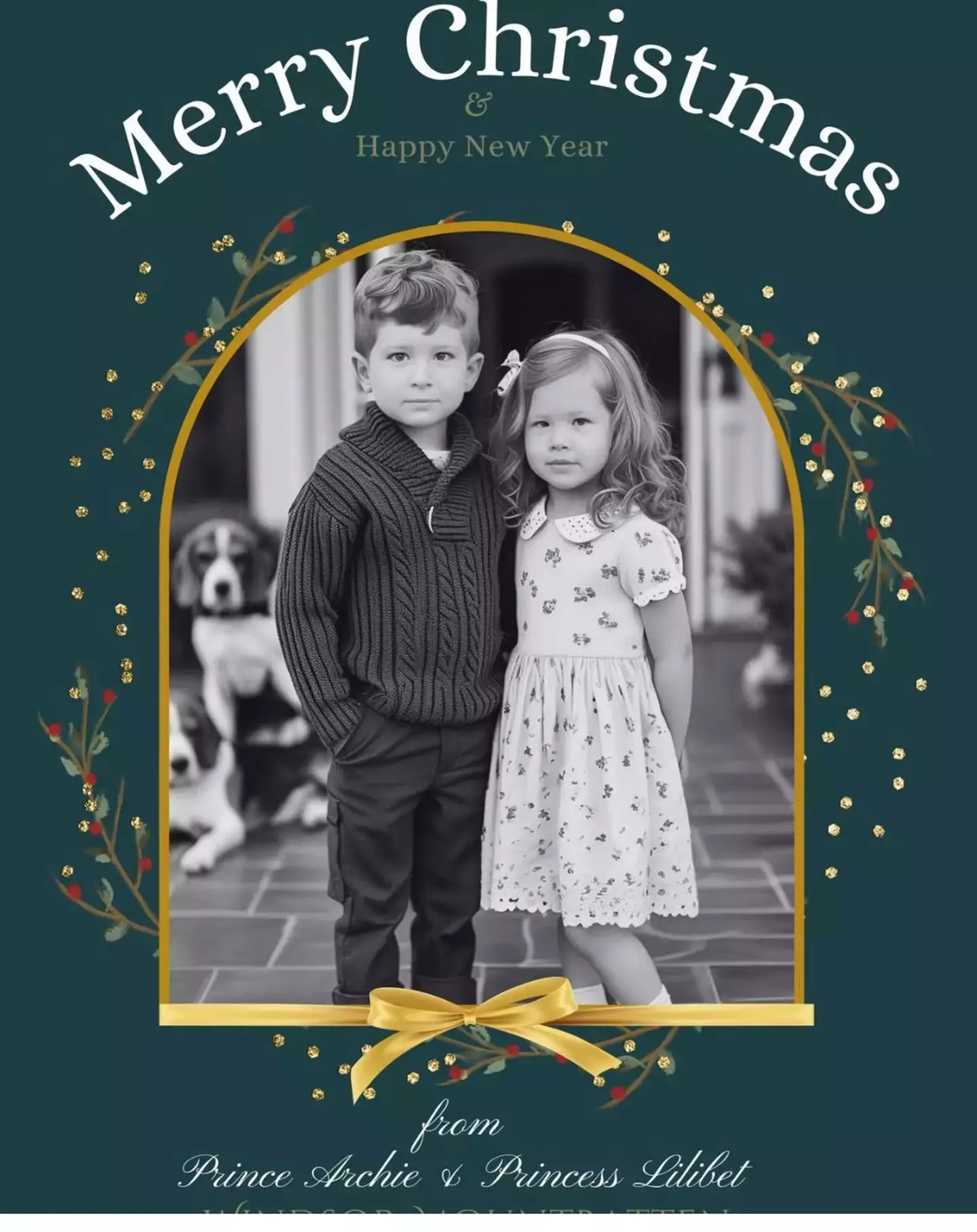 The AI-generated Christmas card has been blasted by the 'Sussex Squad' online (X/pdina13)