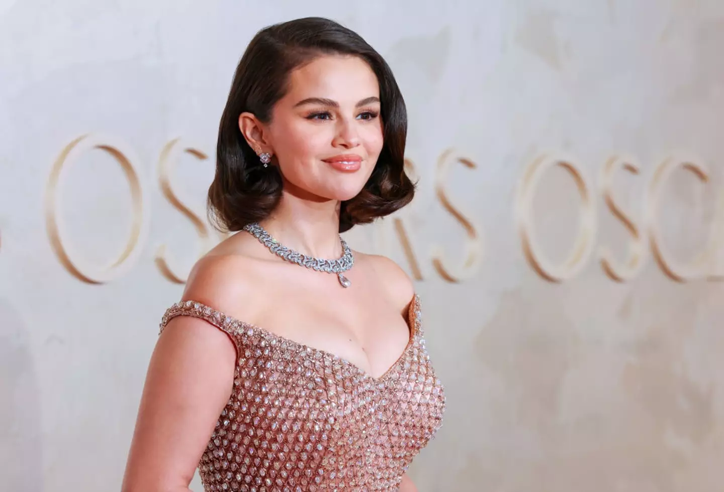 Selena Gomez stunned on the Oscars red carpet last night (Frazer Harrison/WireImage)