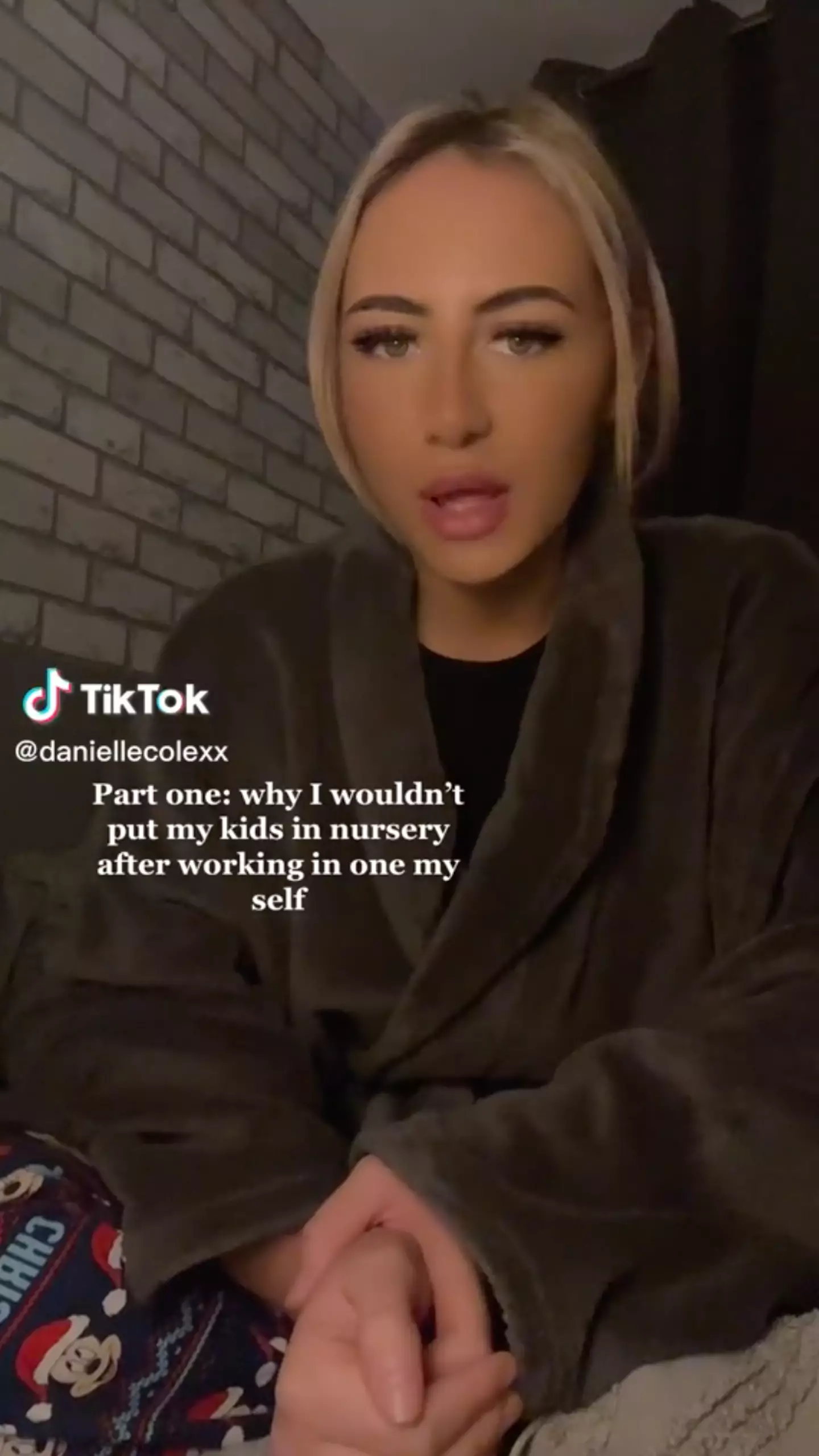 Danielle said she wouldn't put her kids in a nursery.