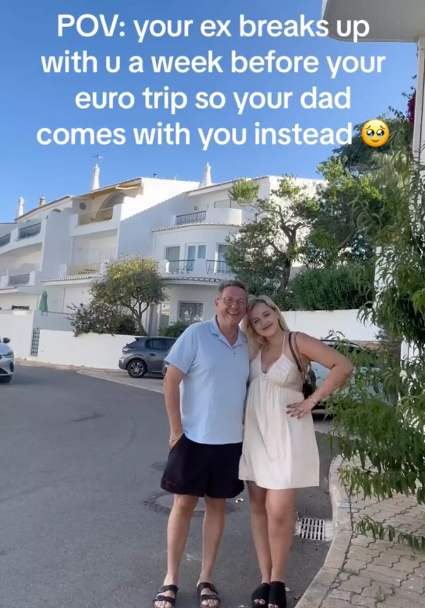 Emma's dad joined her on the trip instead.