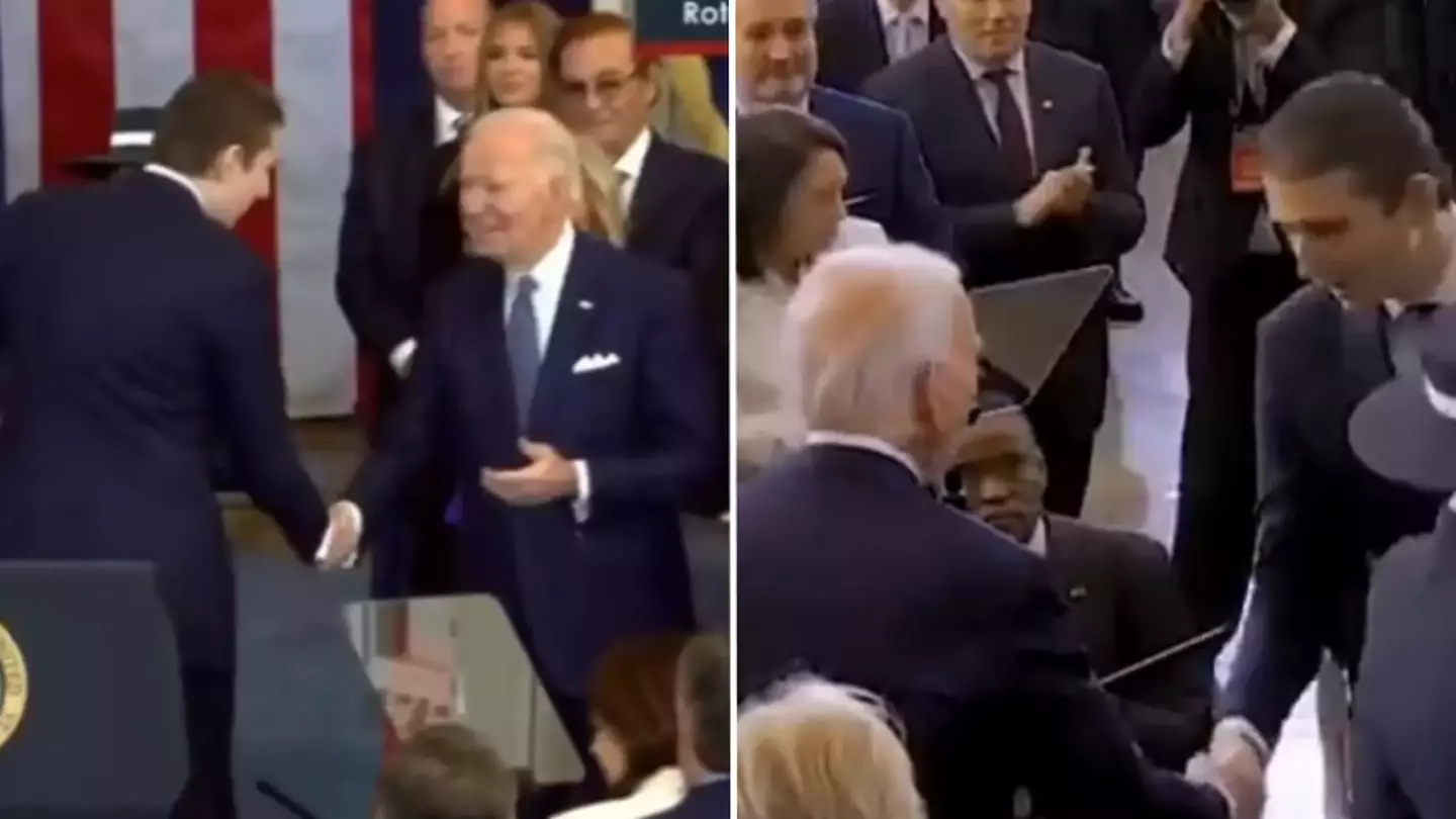 Body language expert reveals what 'actually happened' between Barron Trump and Joe Biden after people left puzzled