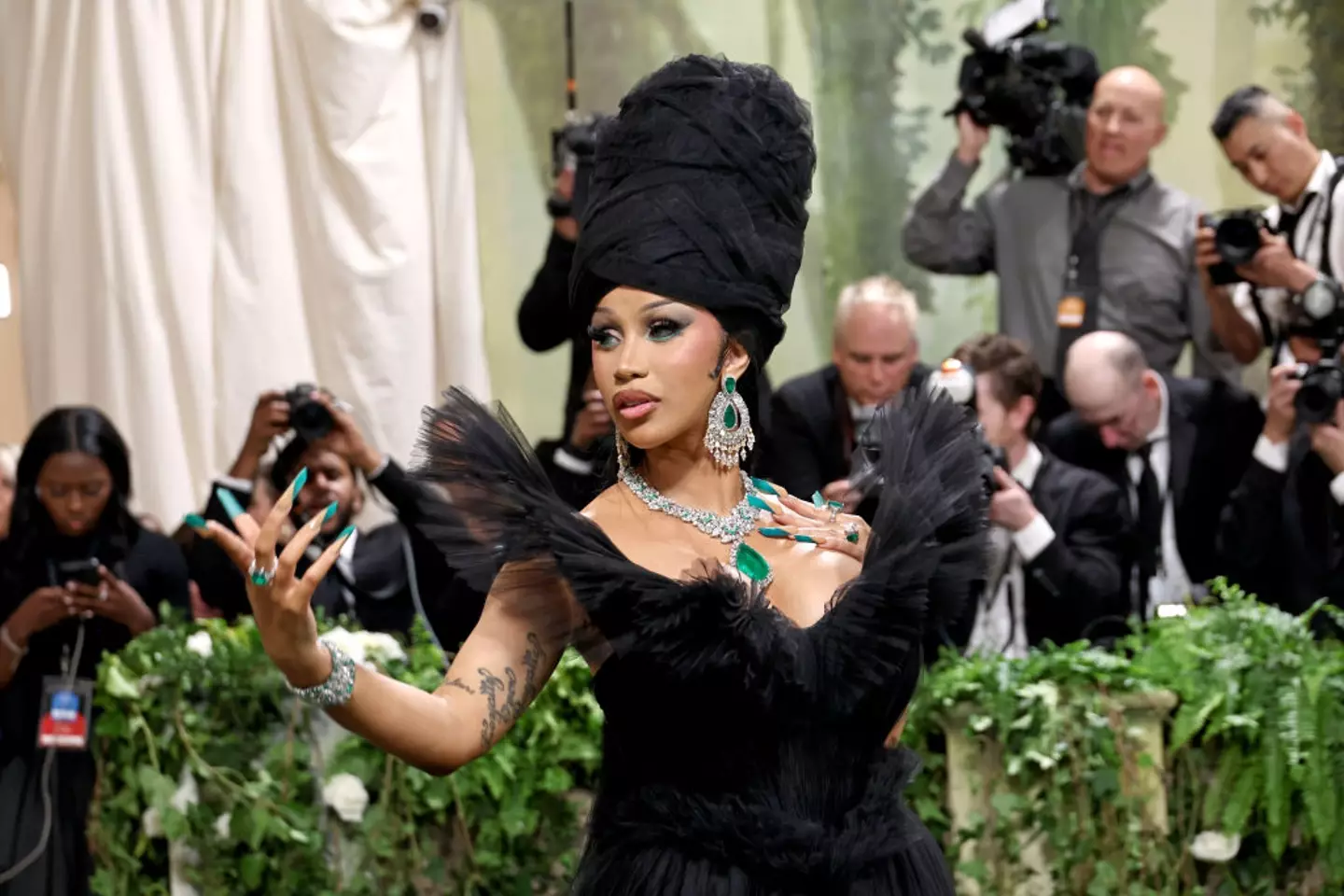 Cardi B's beautiful Met Gala look was designed by Sensen Lii. (Jamie McCarthy/Getty Images)