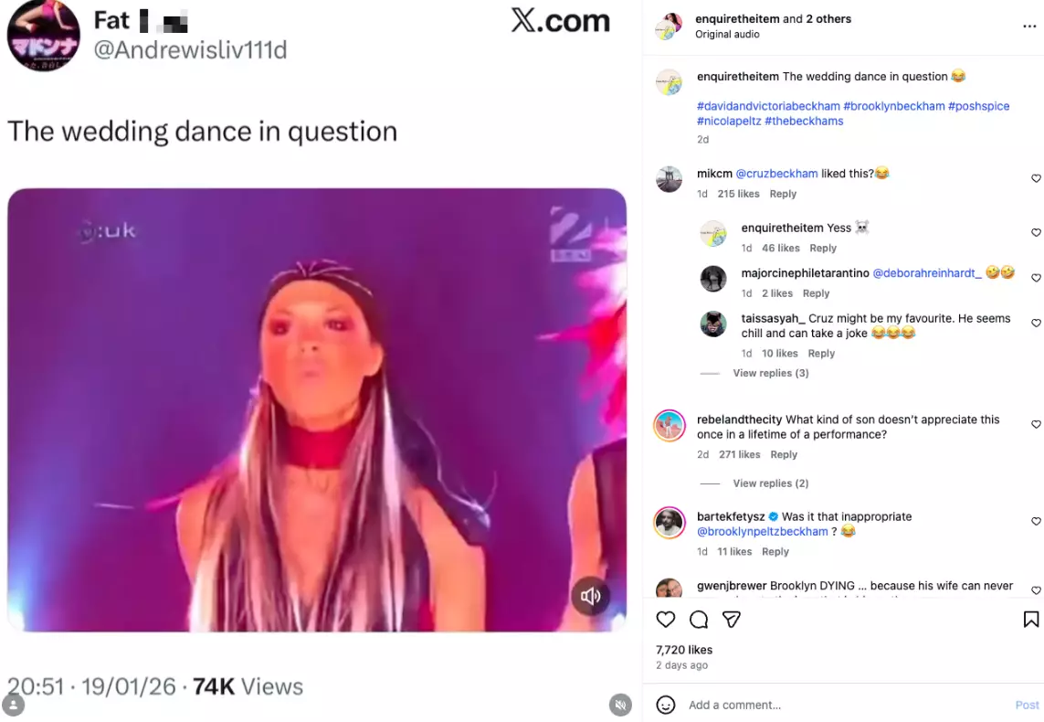 Cruz liked a number of memes about the dance (Instagram/@enquiretheitem)