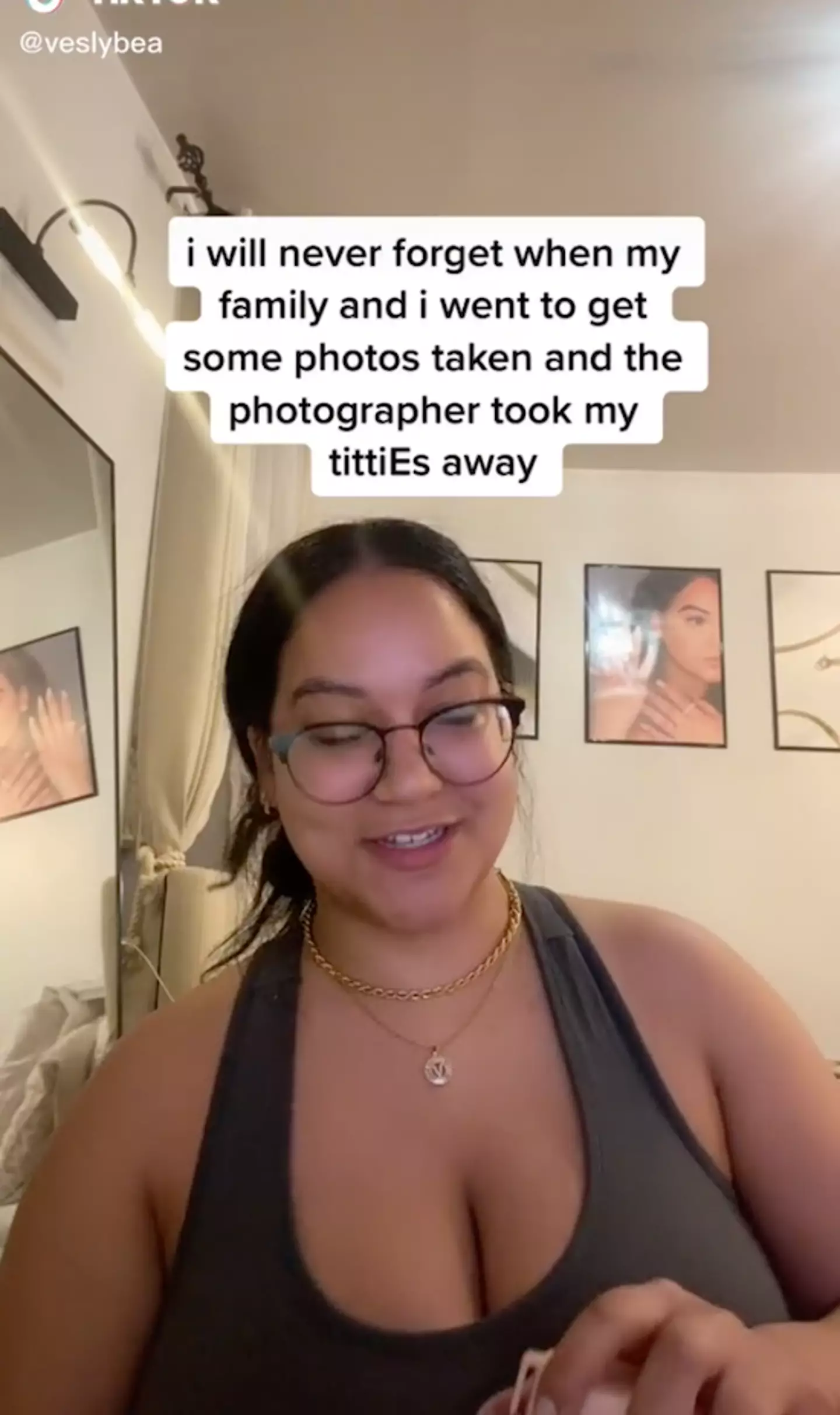 The TikToker shared her hilarious reaction to the photo.