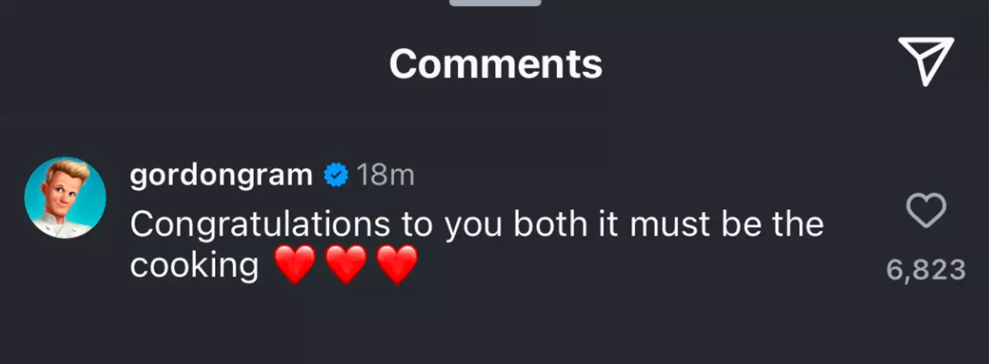 Fans were baffled by Ramsay's bizarre comment (Instagram)