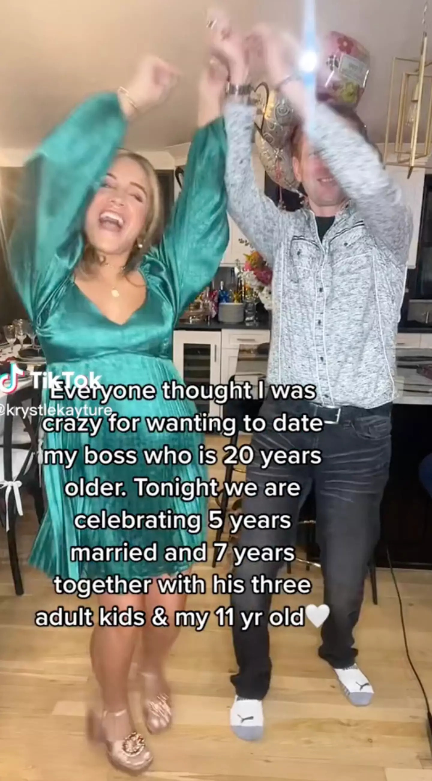 In the clip, the pair could be seen dancing around the house while celebrating their anniversary.