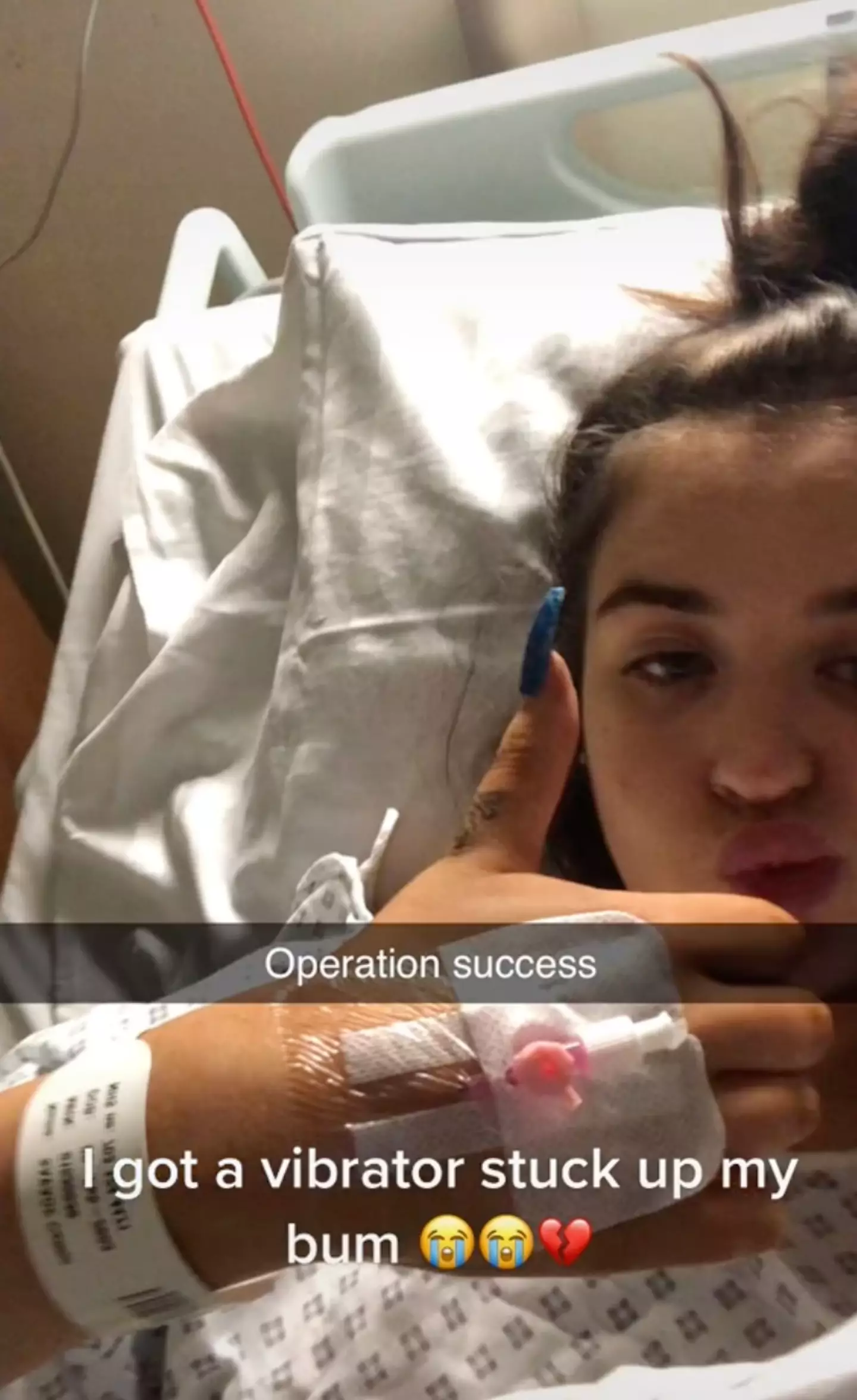 Caitlin after her operation.