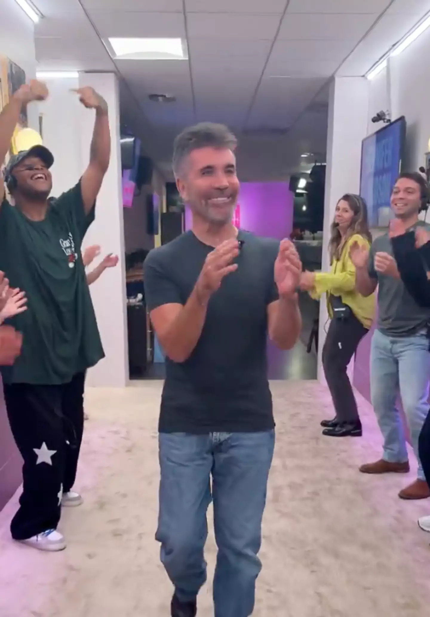 Simon Cowell's clapping, of all things, has gone viral on social media (X/@JHudShow)