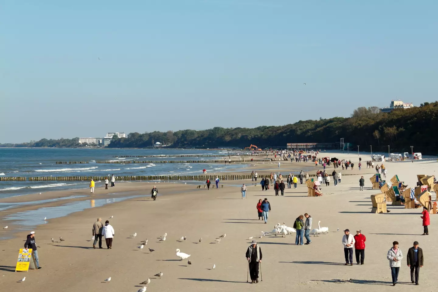 The child was found in a pram on a Kołobrzeg beach.