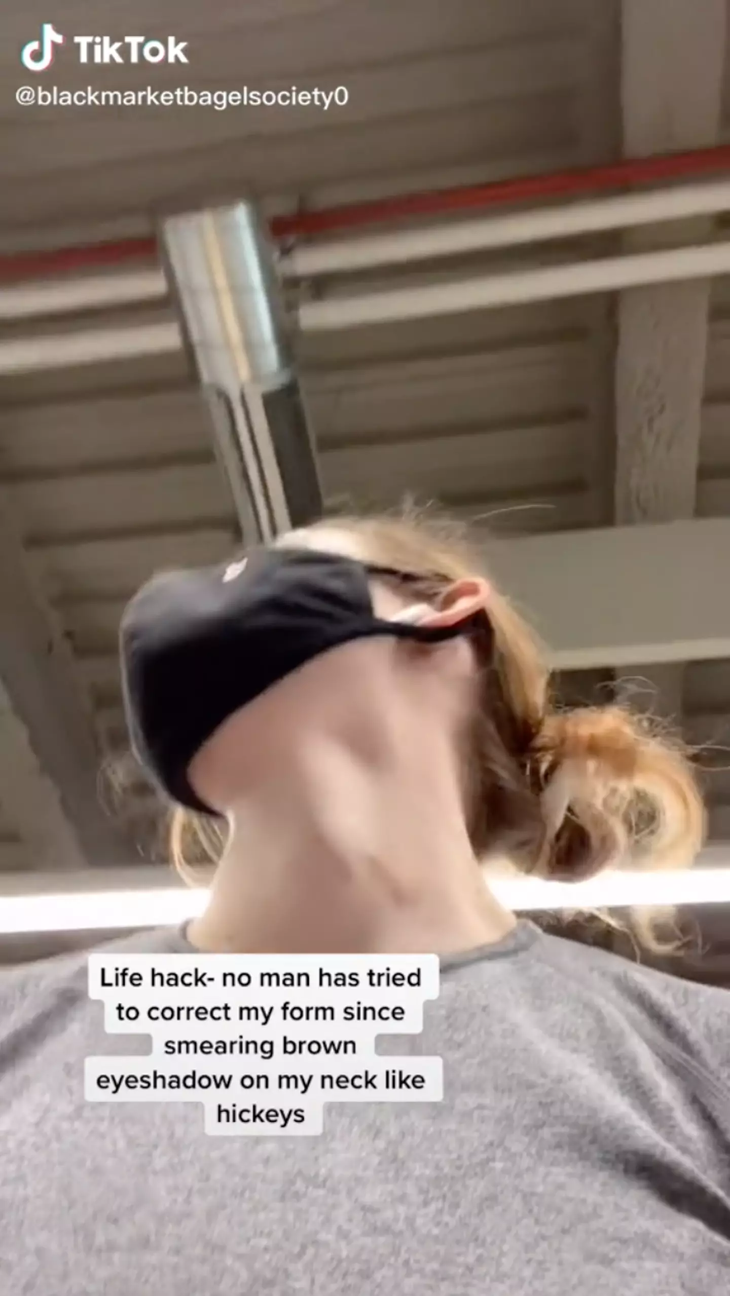 The gym goer gave her followers a close look at her fake love bites (