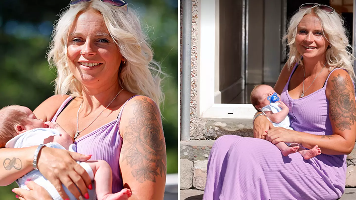 Woman goes into labour on packed beach during heatwave