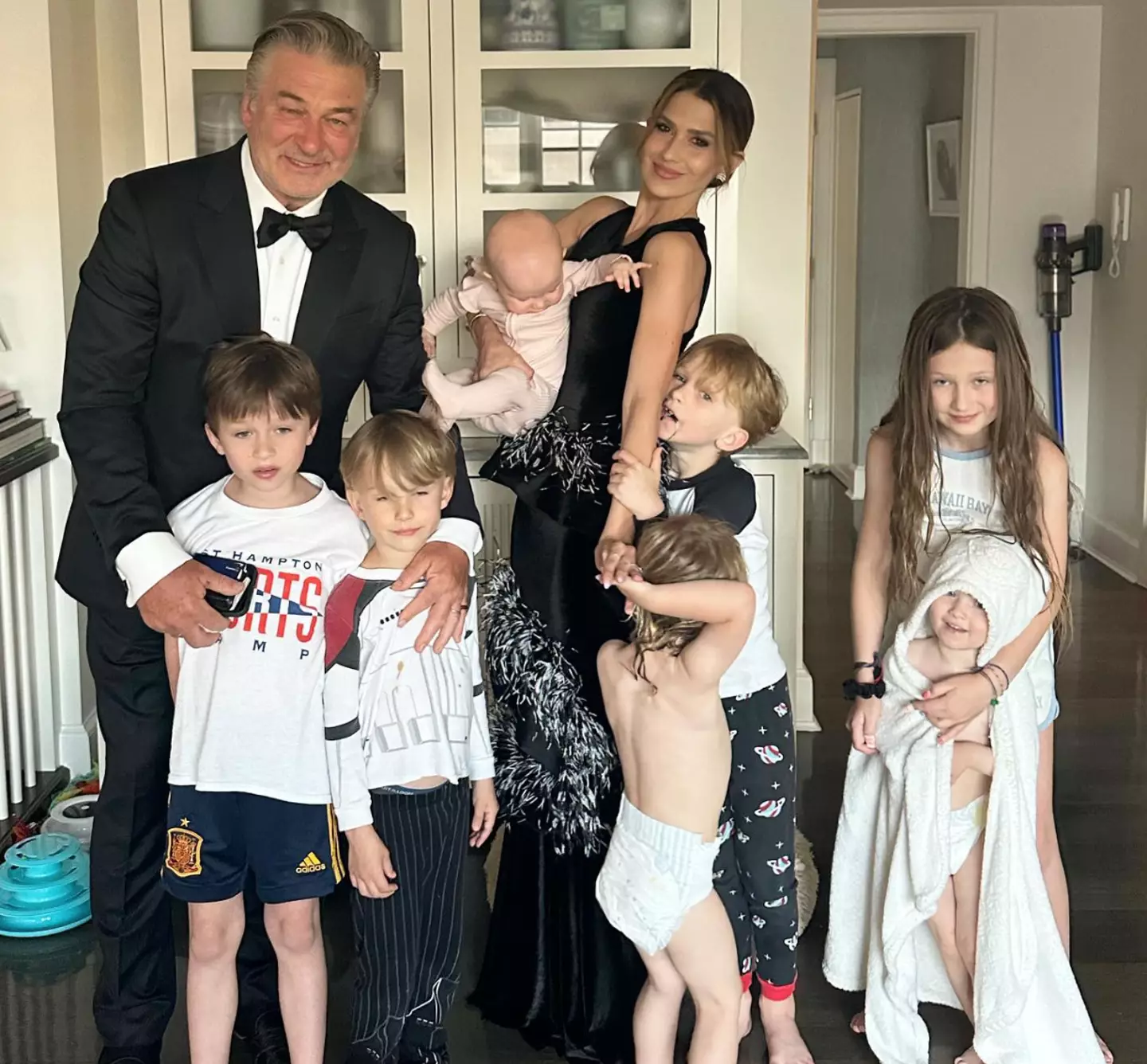 Schumer brought up Baldwin's seven children and their ' very Spanish names'.