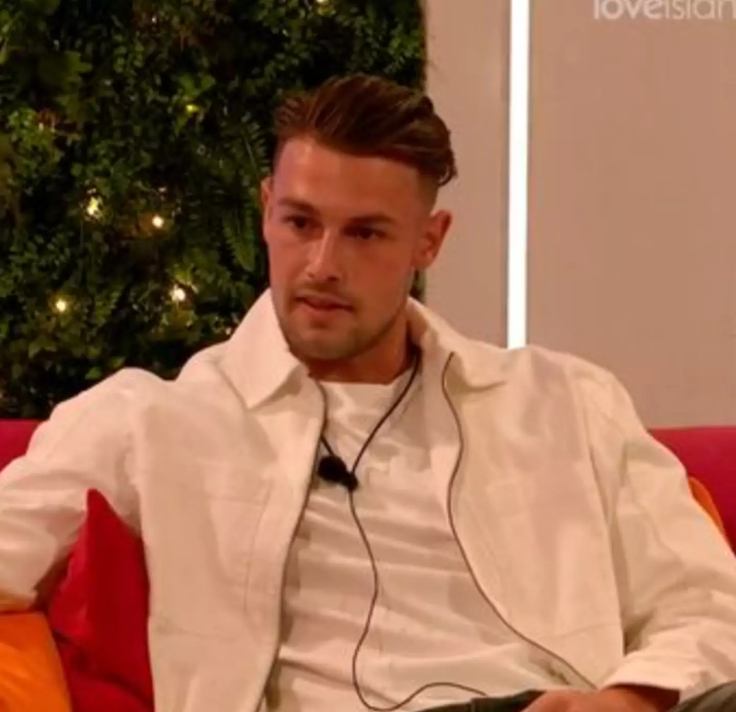 Andrew being confronted on Love Island.