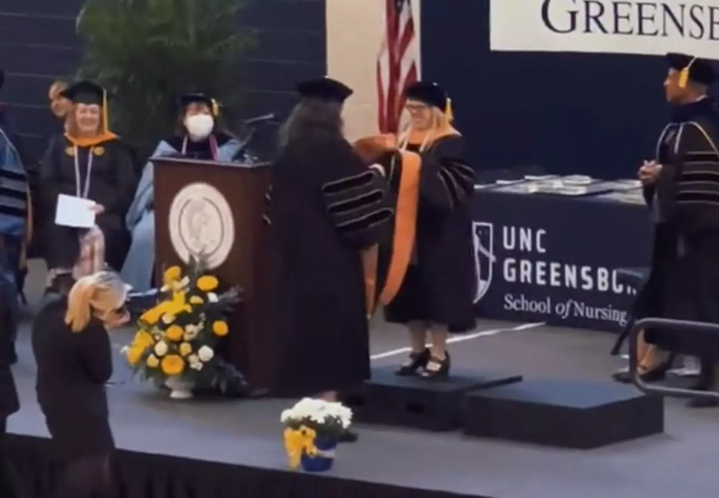 Nearly exactly 24 hours later, Bailiff walked the stage at graduation.