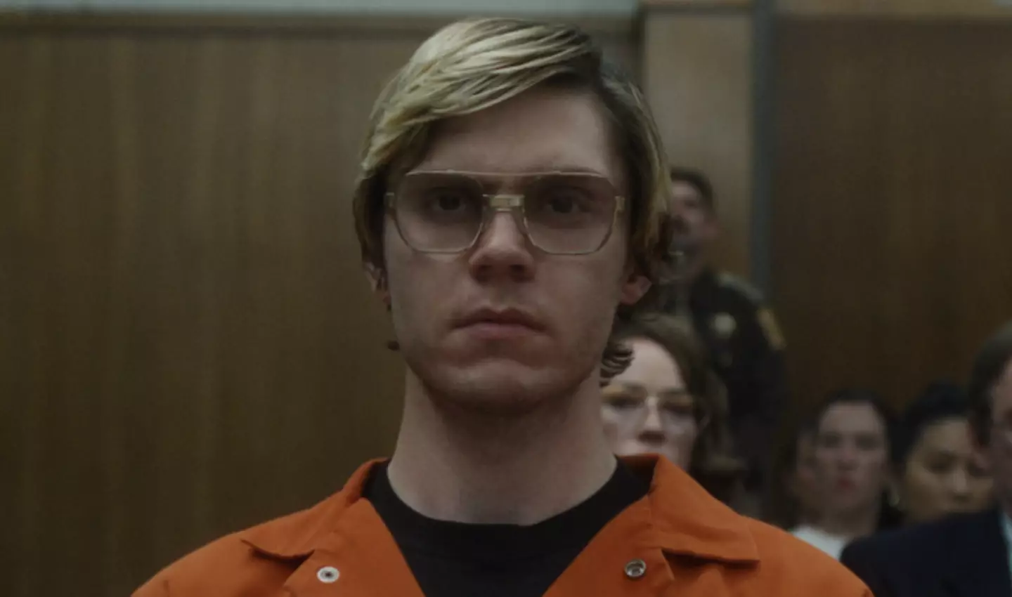 Evan Peters as Jeffrey Dahmer.