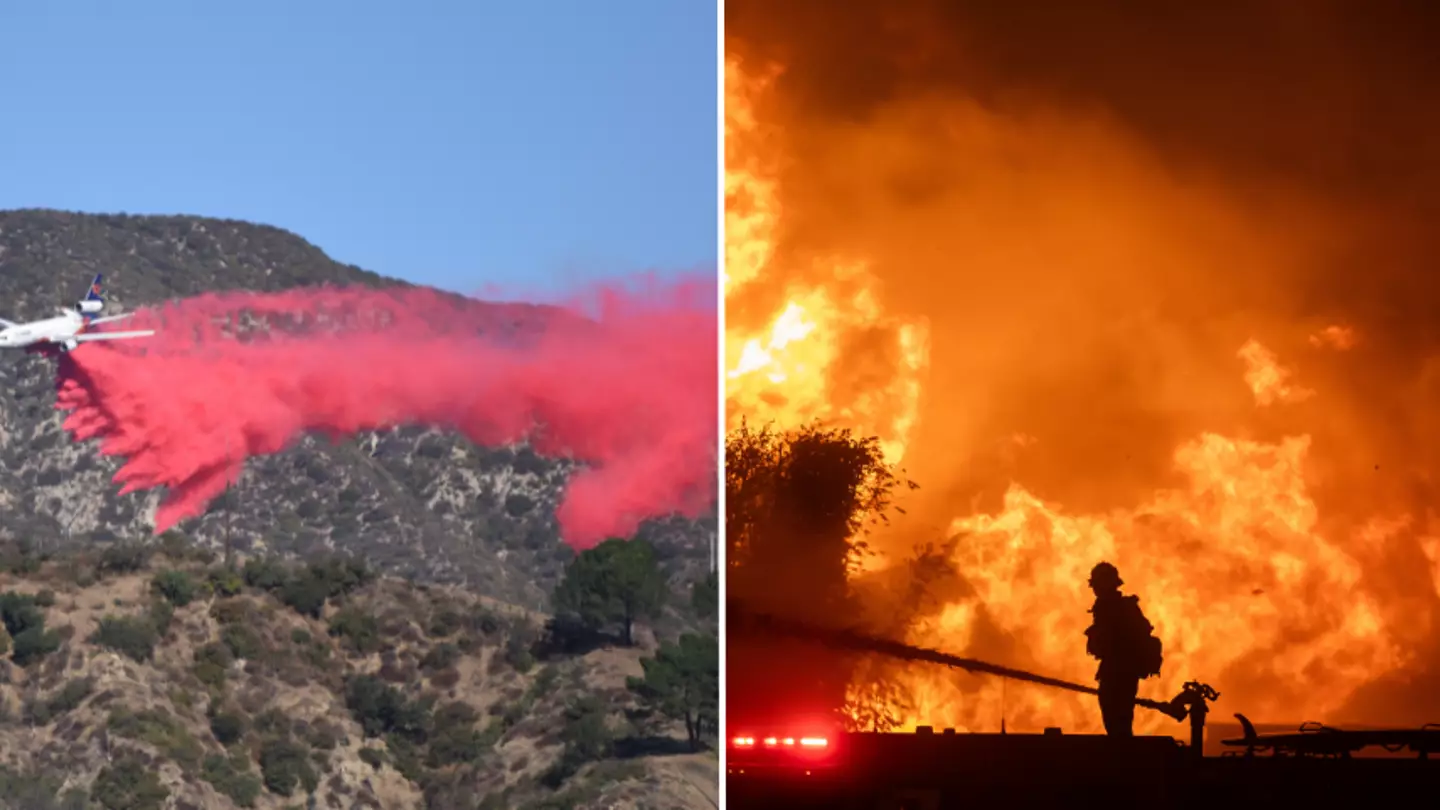 Why firefighters are using pink powder to put out LA wildfires