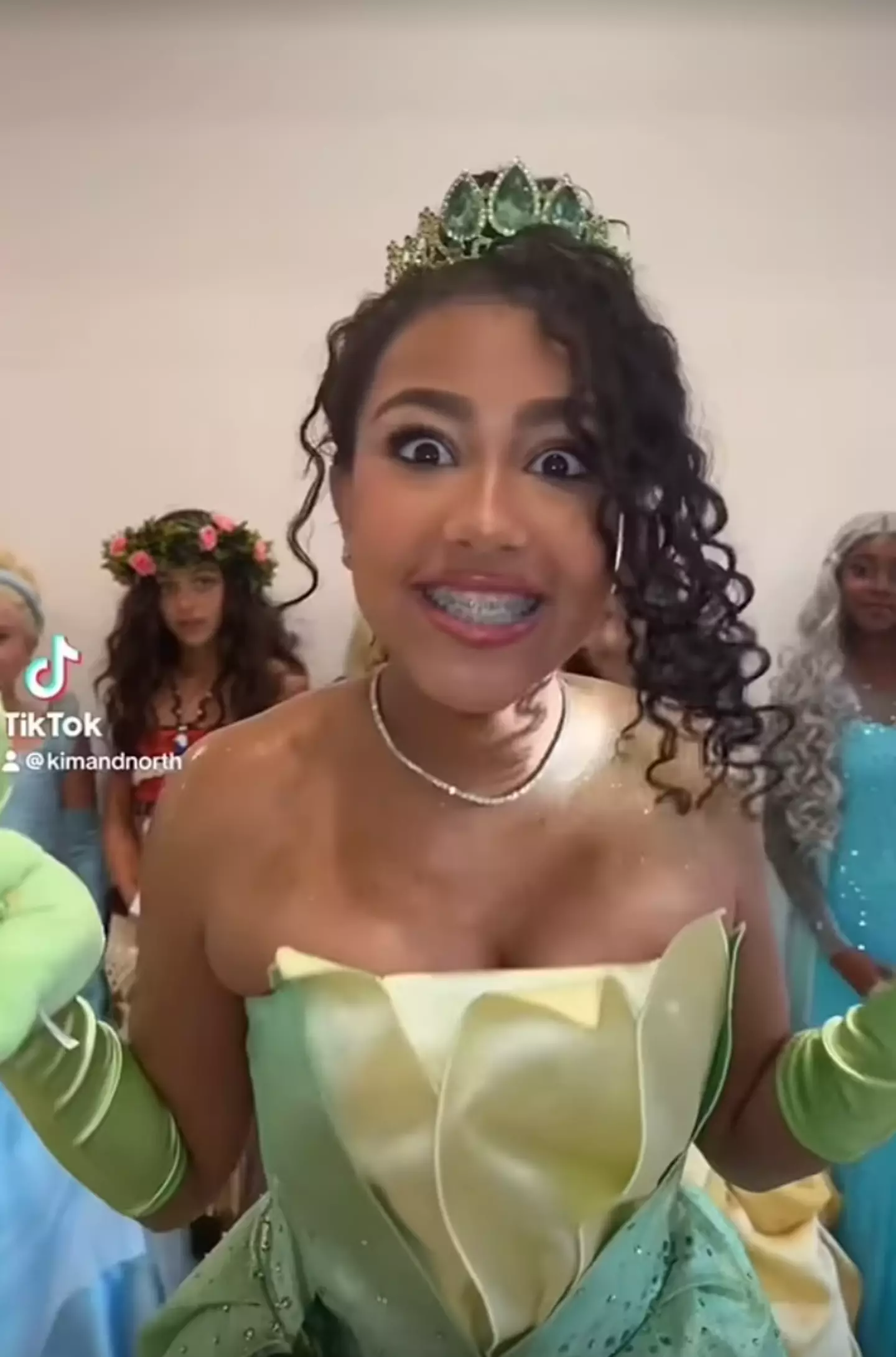 North West as Princess Tiana (TikTok/@kimandnorth)