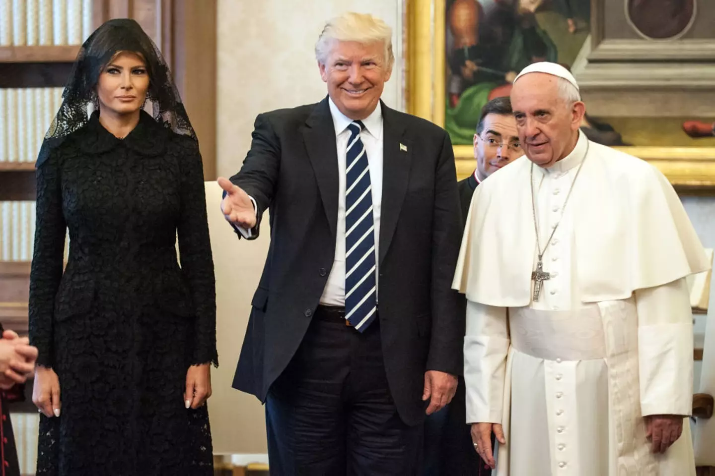 Trump was pictured with Pope Francis, but a video has gone viral (Vatican Pool/Getty Images)
