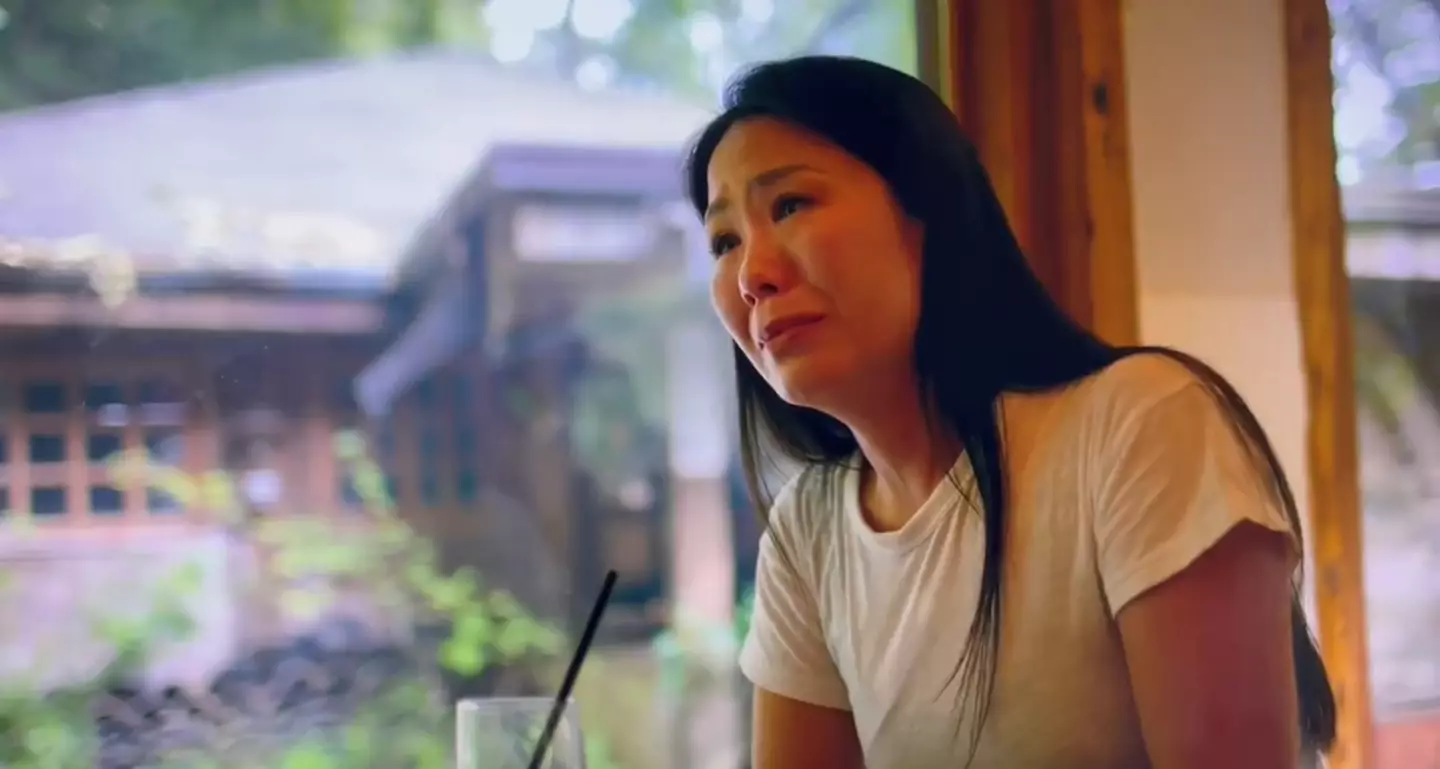 Priscylla breaks down recalling her experience. (Netflix)