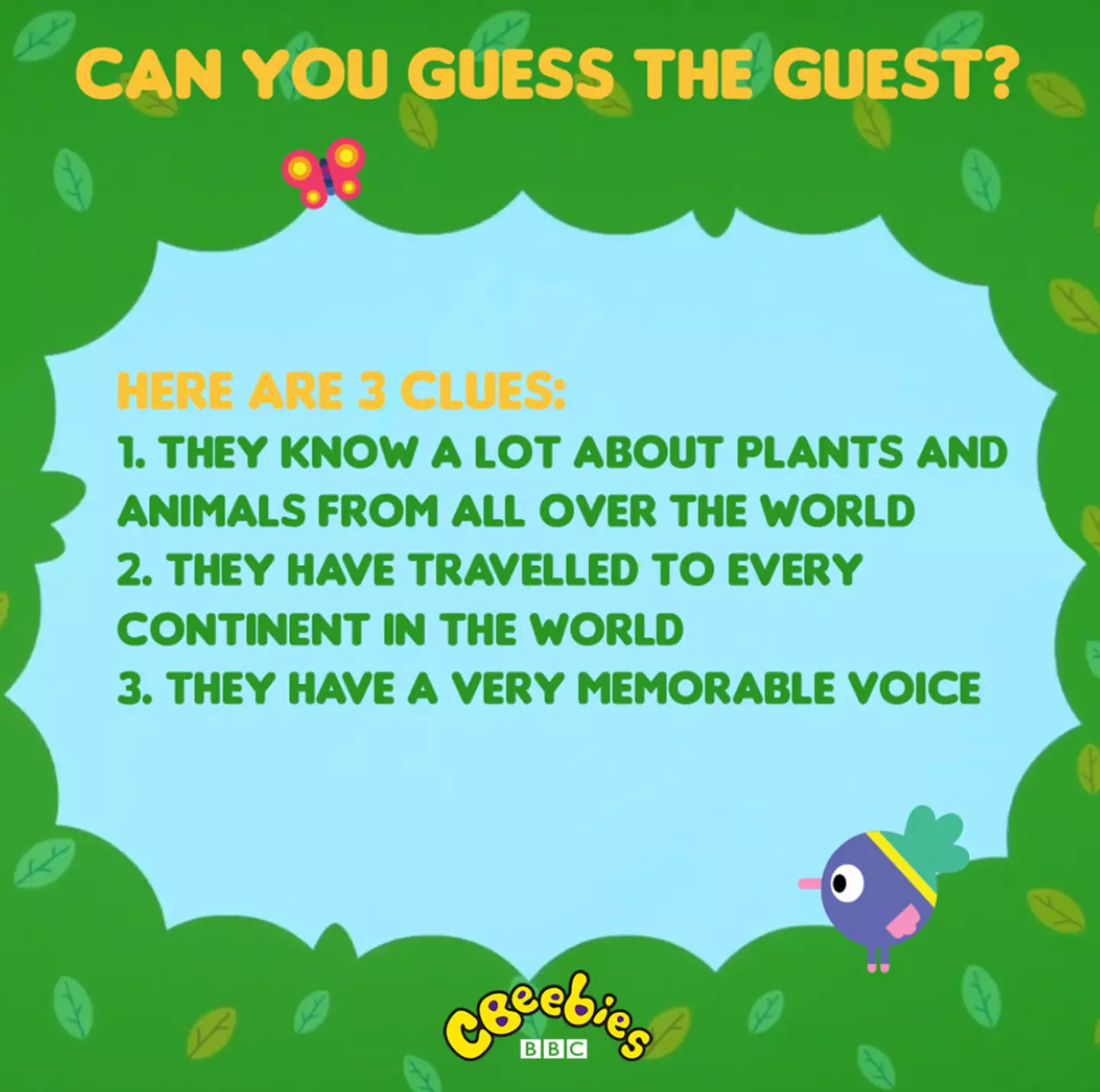 CBeebies posted some clues (