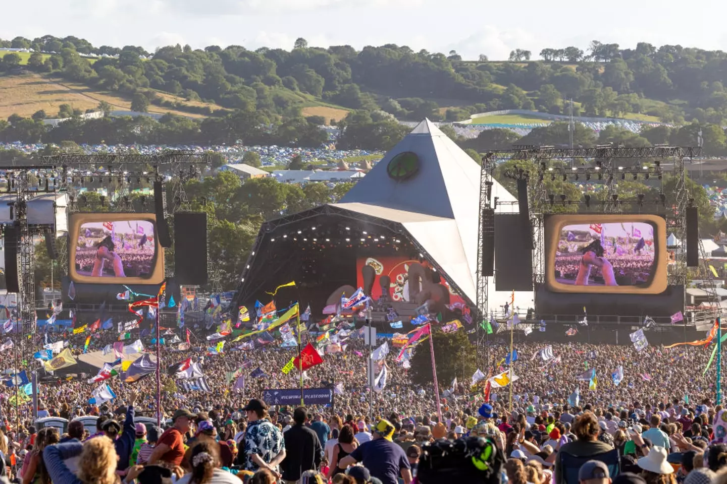 The performance piece is planned to take place at 17:55 at the Pyramid stage tonight (28 June). (Anna Barclay / Contributor / Getty Images)