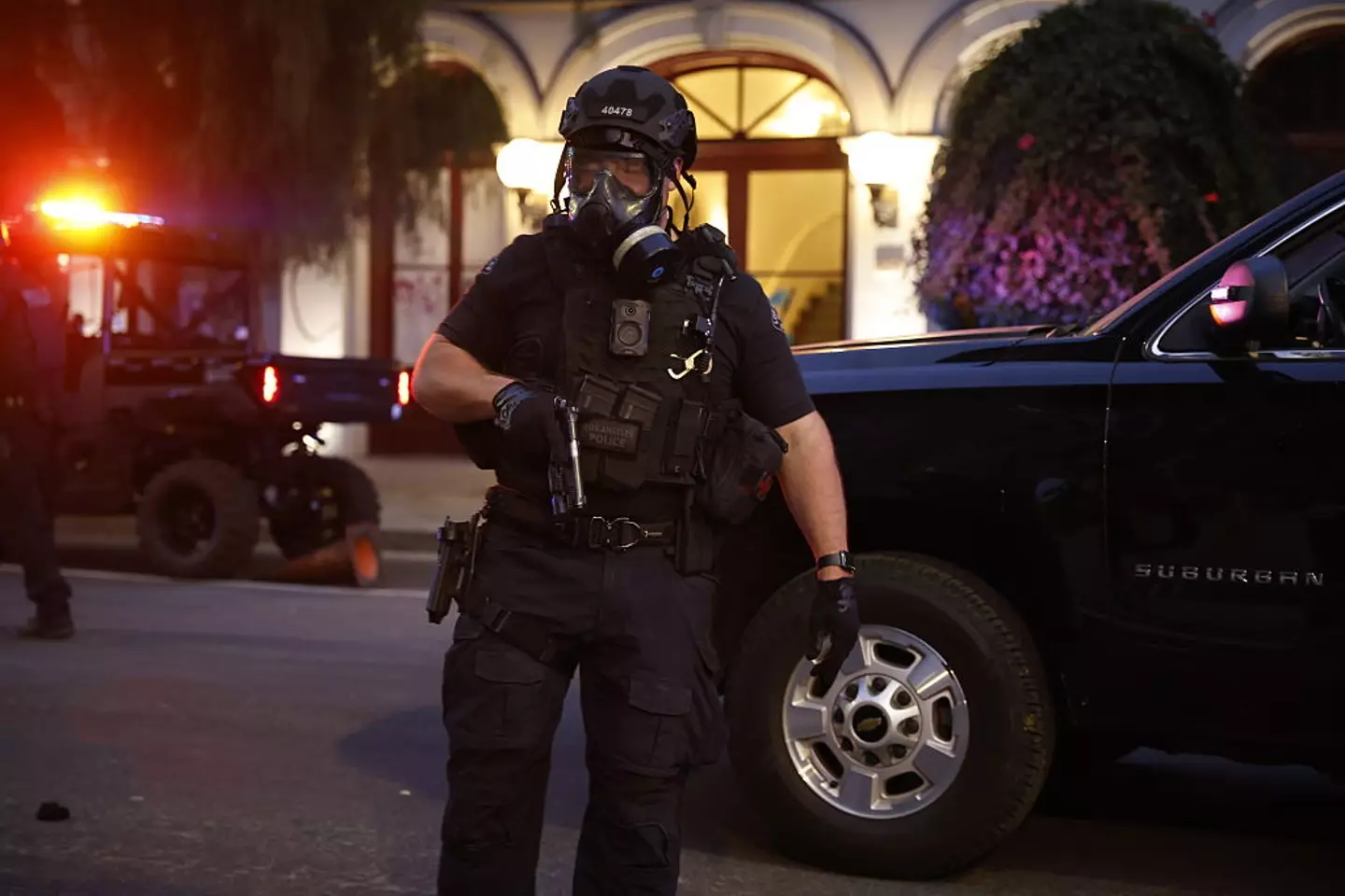 The riots began as Immigration and Customs Enforcement (ICE) made a number of raids in Los Angeles (Stephen Lam/San Francisco Chronicle via Getty Images)