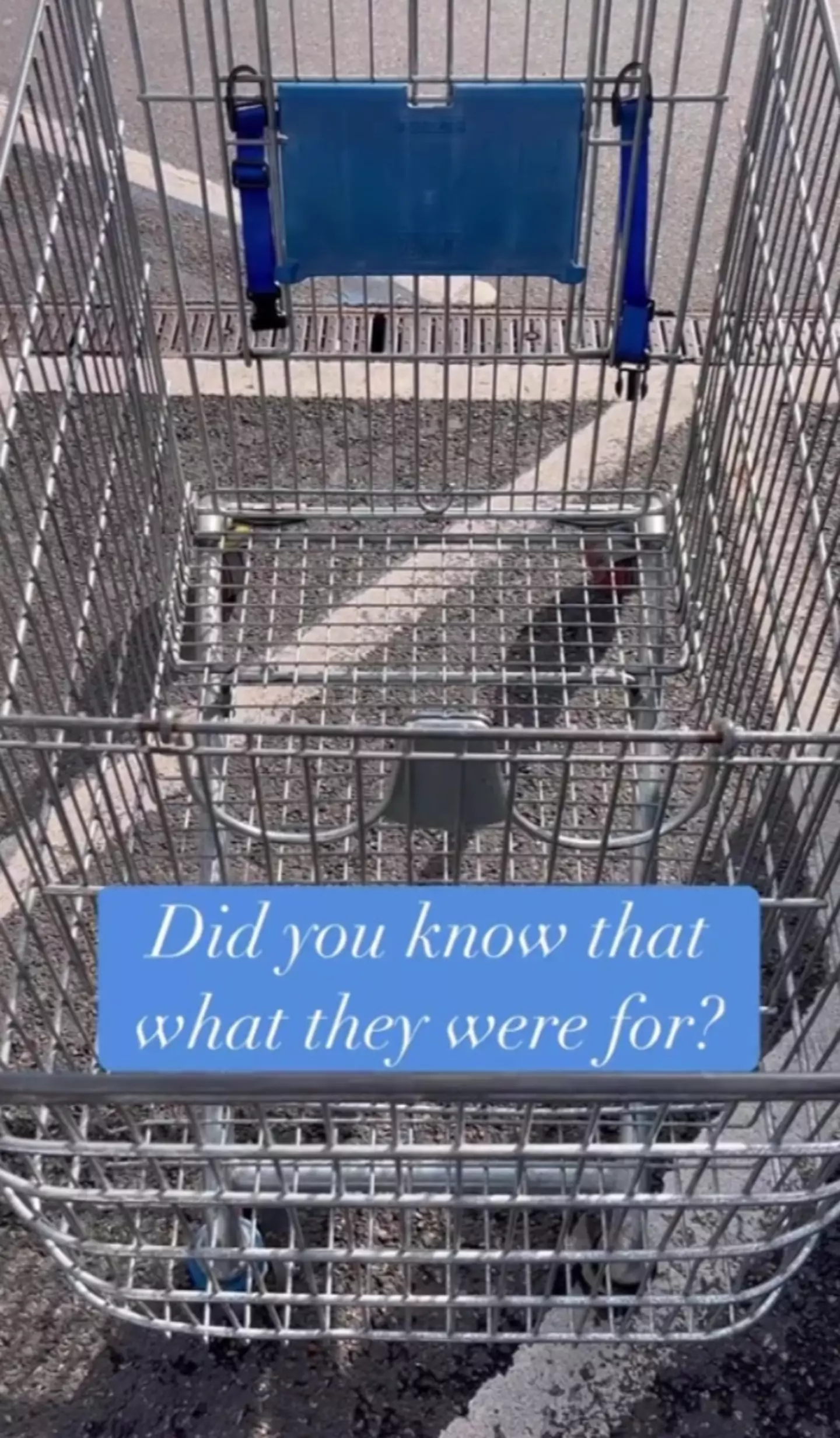 The mum had no idea what this part of a trolley was for.