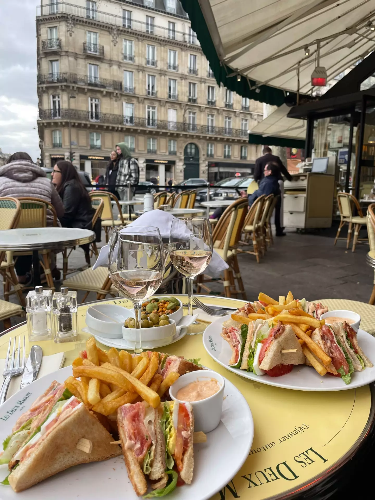 They even had a fancy lunch and a glass of wine.