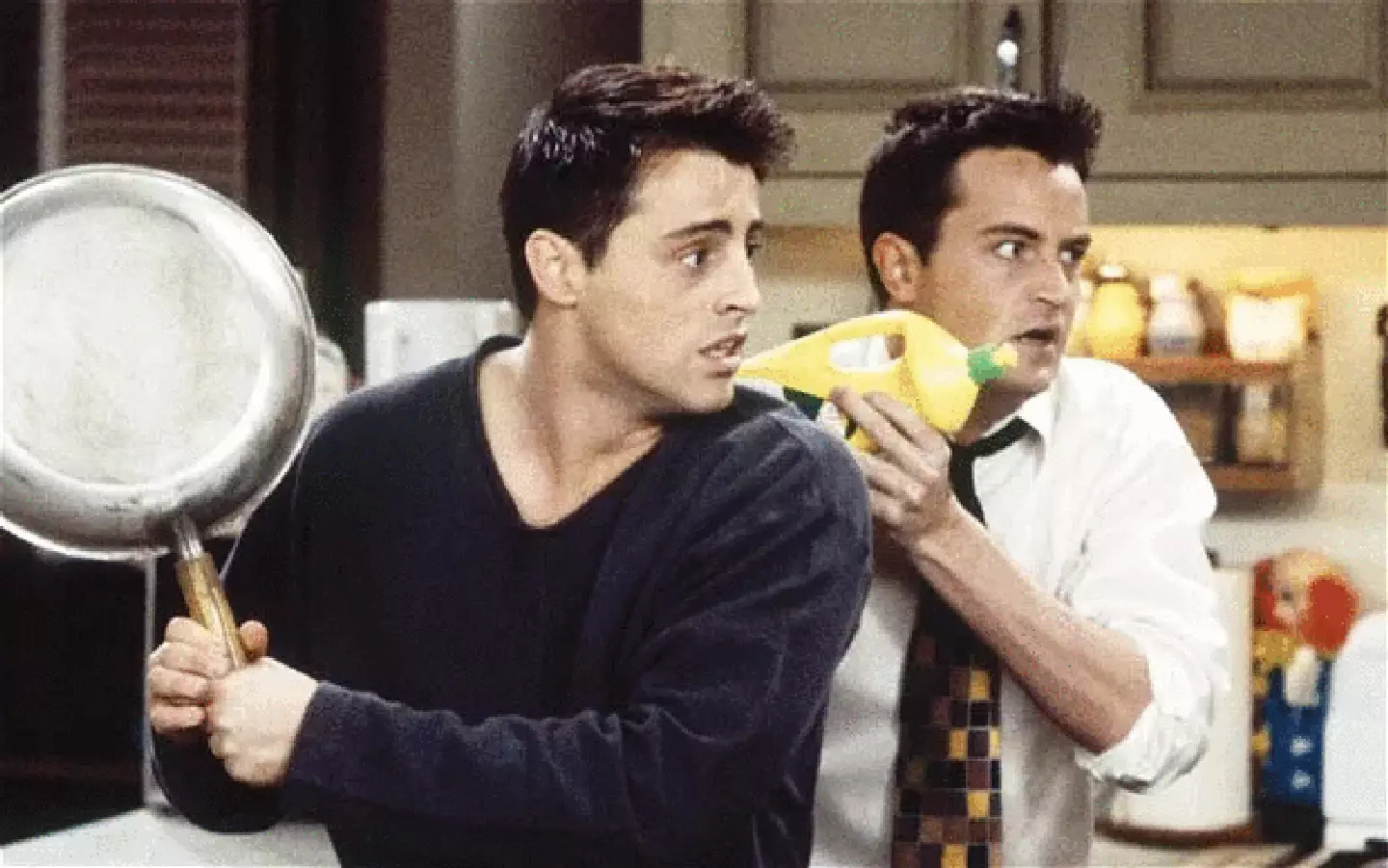 Matt LeBlanc and Matthew Perry starred in Friends as best friends Joey and Chandler.