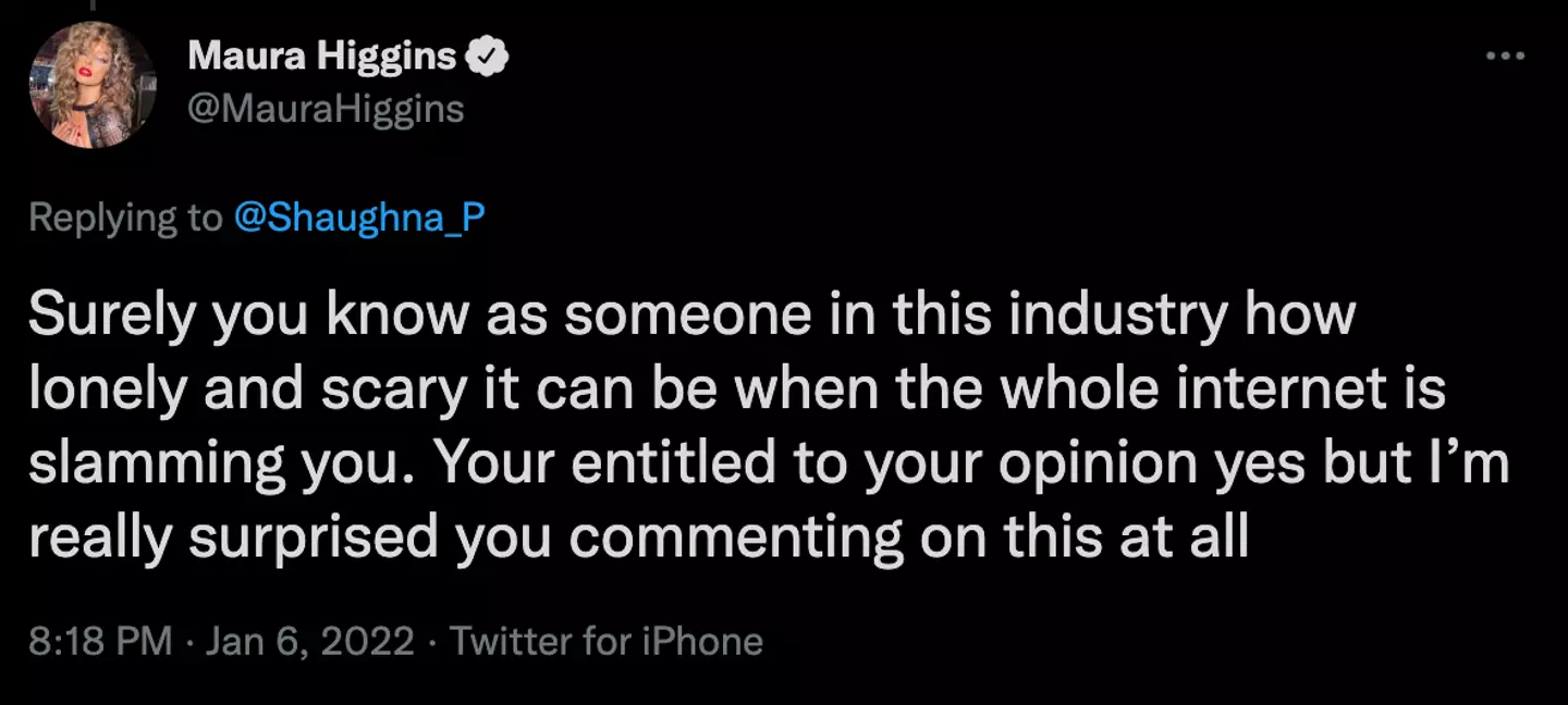 Maura was quick to defend her friend (
