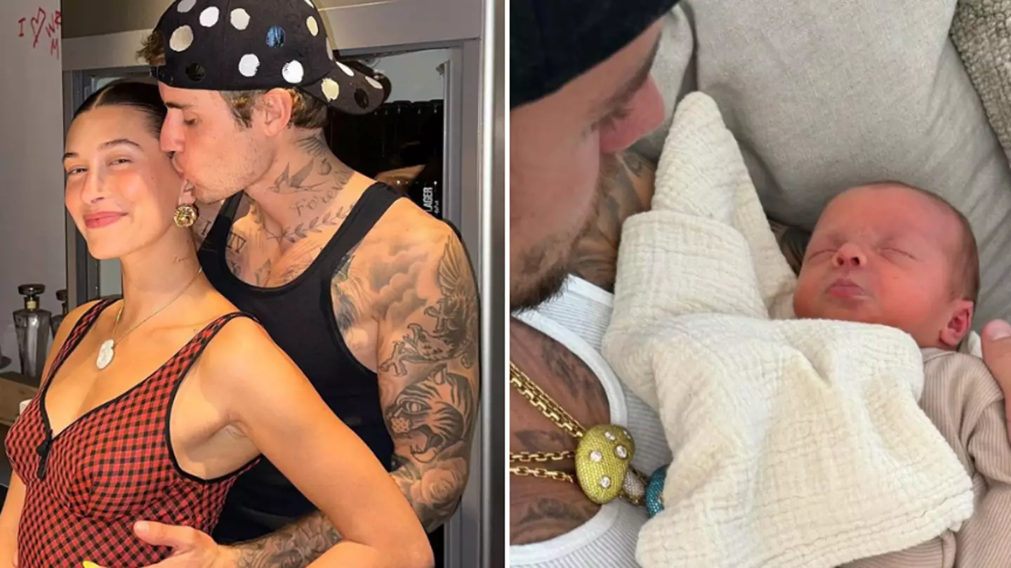 Fans lose it after Justin Bieber posts photo cradling newborn baby