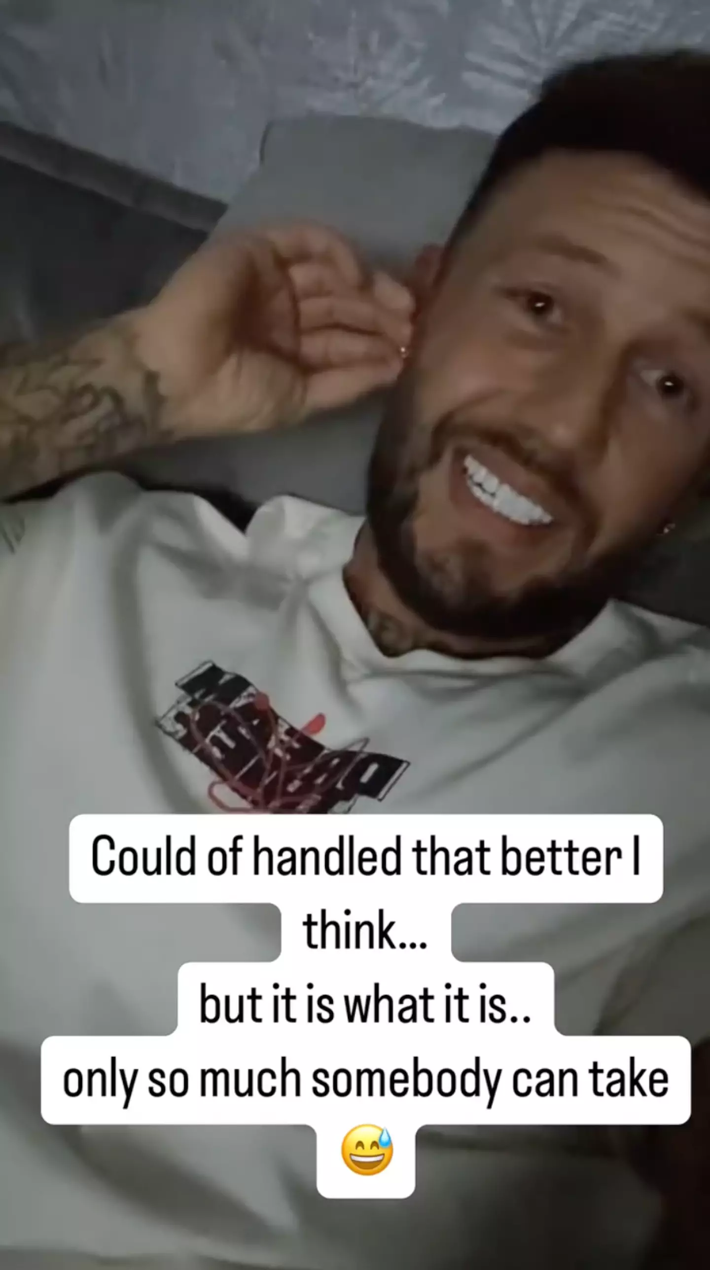 Adam has addressed his behaviour in last night's shocking dinner party scenes (Instagram/@adam.nightingale.1990)