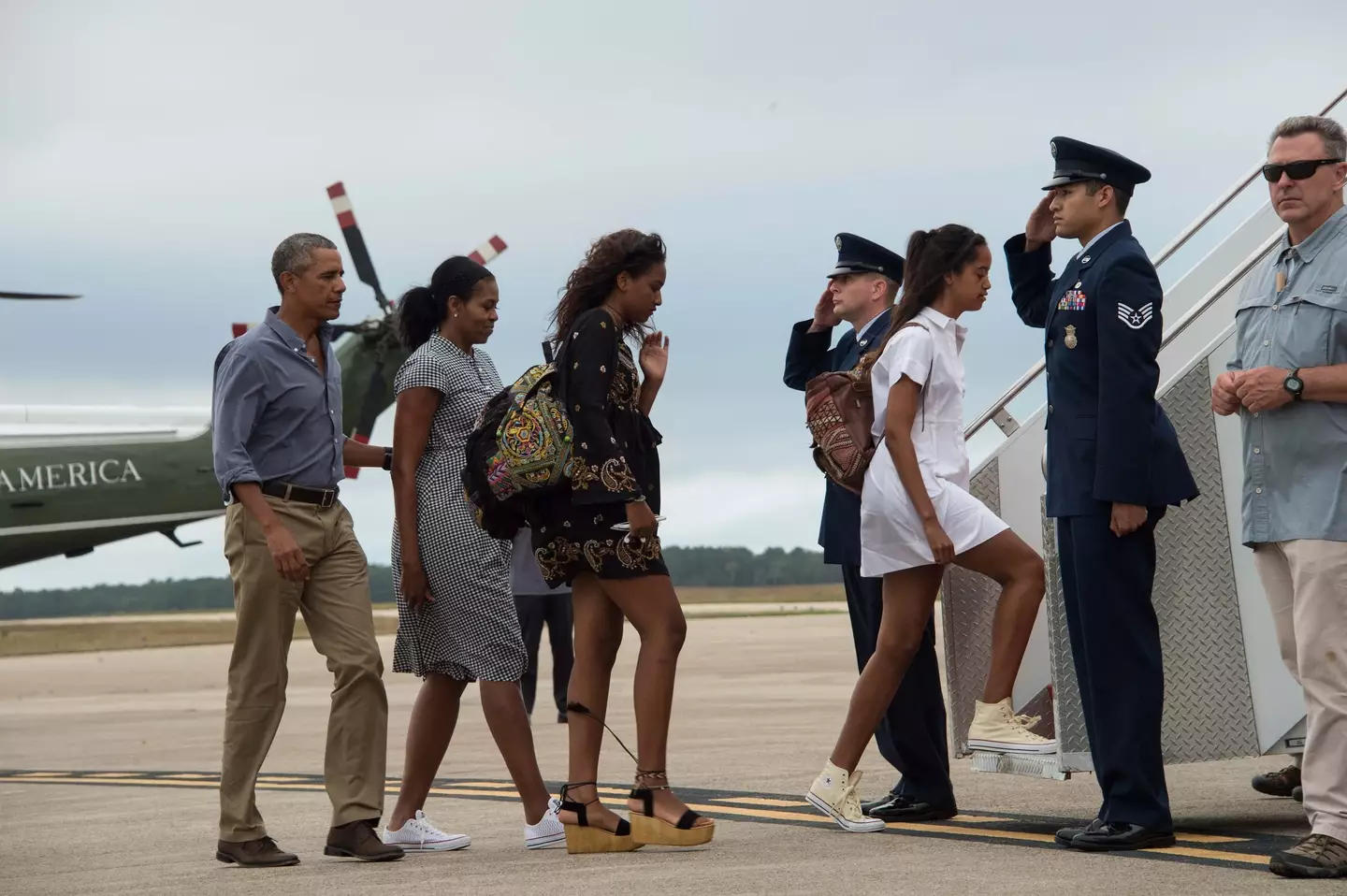 Barack previously discussed the impact that growing up in the spotlight would have had on Malia and Sacha (NICHOLAS KAMM/AFP via Getty Images)t