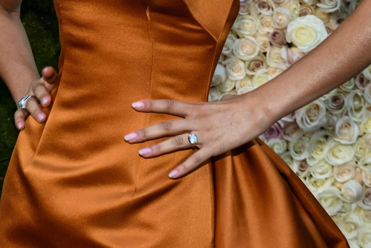 Zendaya appeared to be donning a huge engagement rings (Michael Buckner/GG2025/Penske Media via Getty Images)