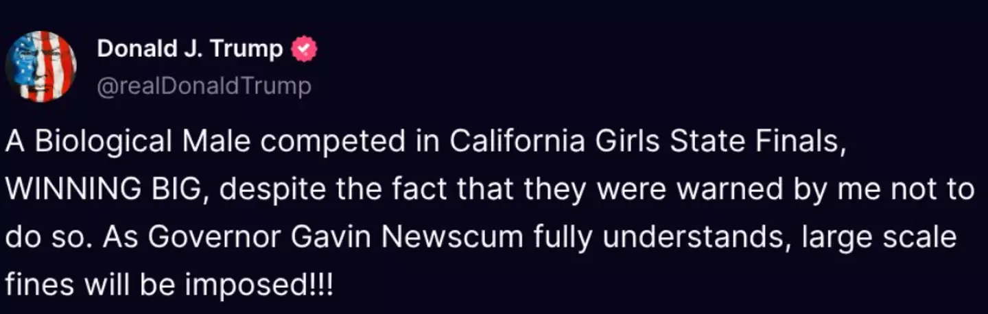 Trump threatened to take action (Donald Trump/Truth Social)