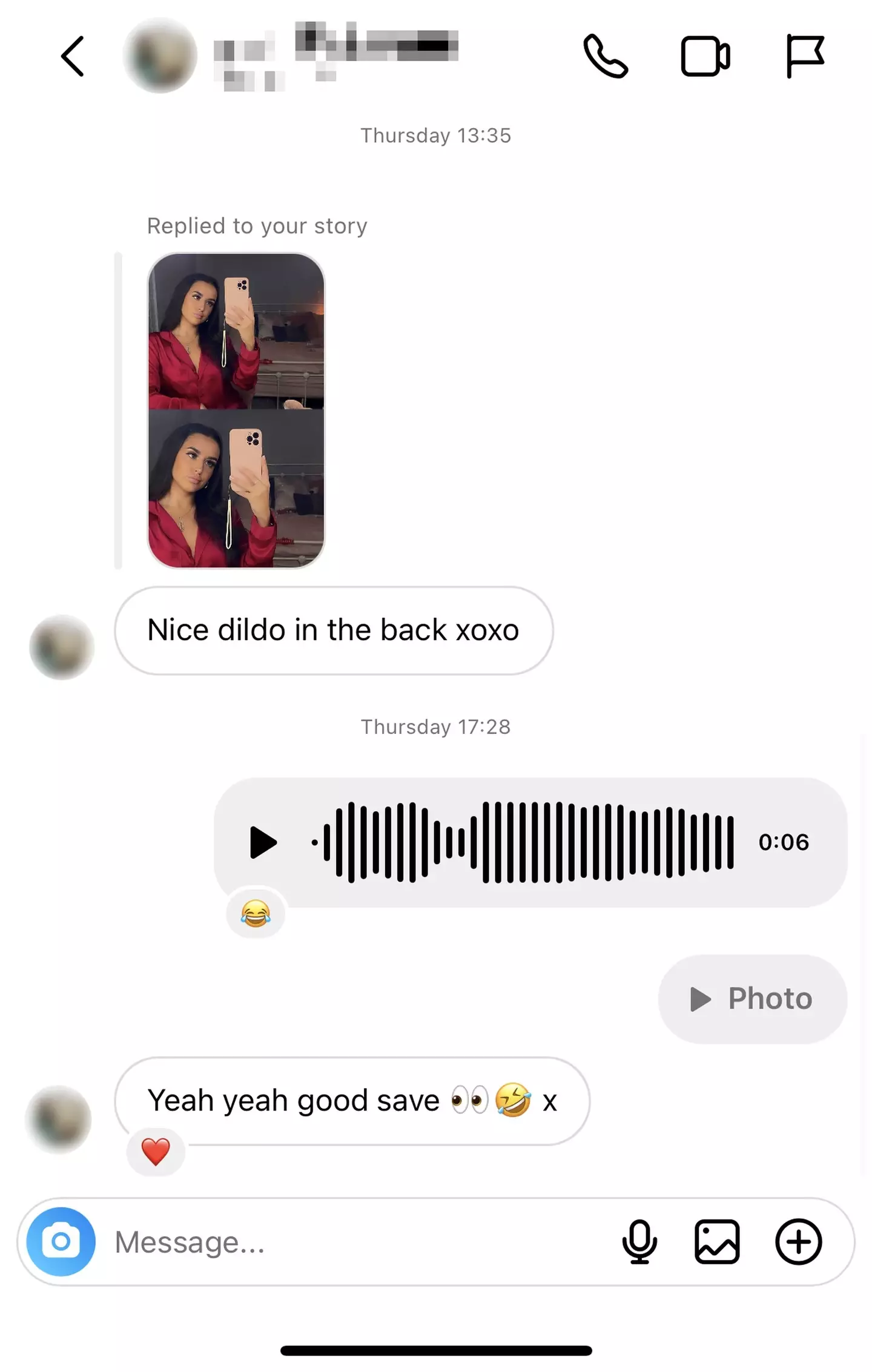 Her pal pointed out the ‘sex toy’.